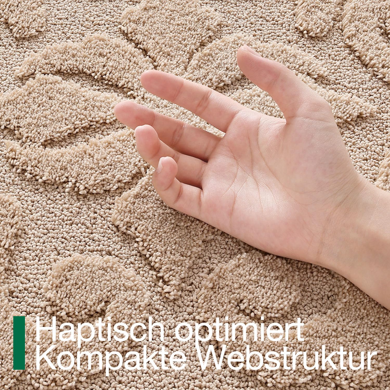 LUMI rutschfeste Badematte, Saugfähig und Waschbar, Beige, 60 x 110 cm | Weiche Mikrofaser-Badteppich, Schnelltrocknend Badezimmerteppich, Ideal für Bad, Badewanne, Dusche, Waschbecken, Hotelzimmer