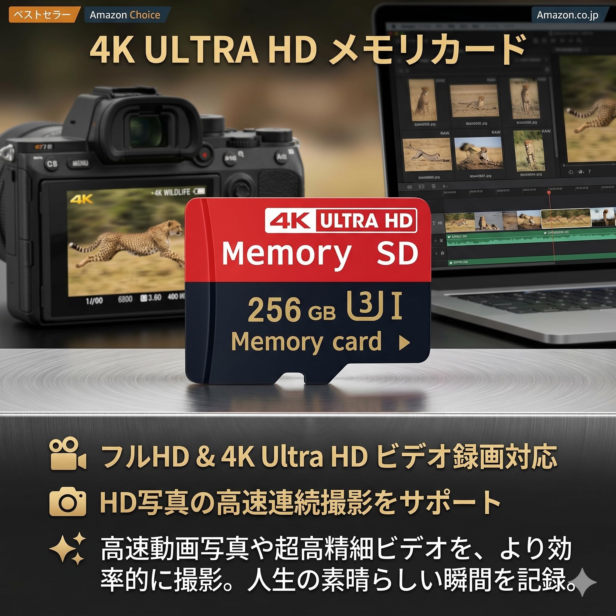 【Amazon.co.jp限定】マイクロカード 256GB マイクロメモリーカード 超高速データ転送 対応 TFカード スマートフォン Full HD & 4K UHD動画 - 5