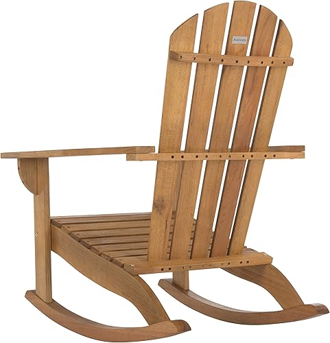 Miniatura 5 de Safavieh PAT7042A Colección Brizio Silla mecedora Adirondack de teca para exteriores