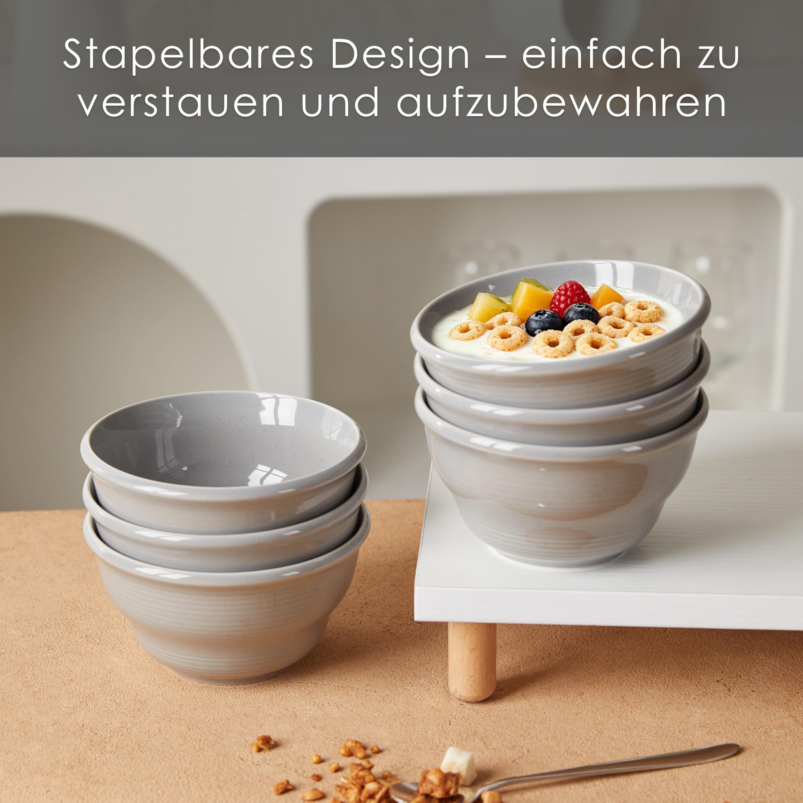 Jiwoo Müslischalen Bowl Schüssel 48er Set, 370ml Suppenschalen Dessertschalen für Nudeln, Salat, Obst, EIS, Keramik Bowl Schüssel mikrowellen spülmaschinengeeignet