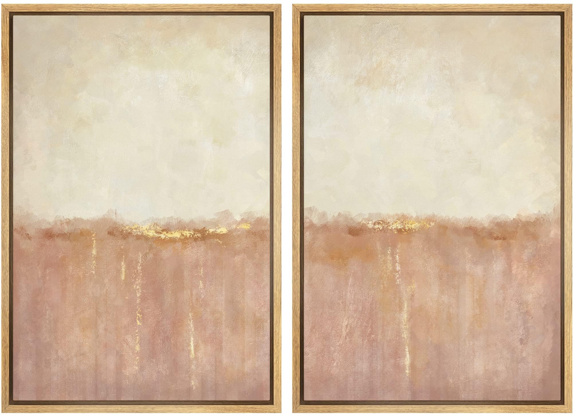 MUDECOR Framed Canvas Print Wall Art Set Watercolor Pastel Green Tan Landscape Abstract Shapes Illustrations Modern Art Decorative Contemporary for Living Room, Bedroom, Office - 16"x24"x2 Natural — view 134