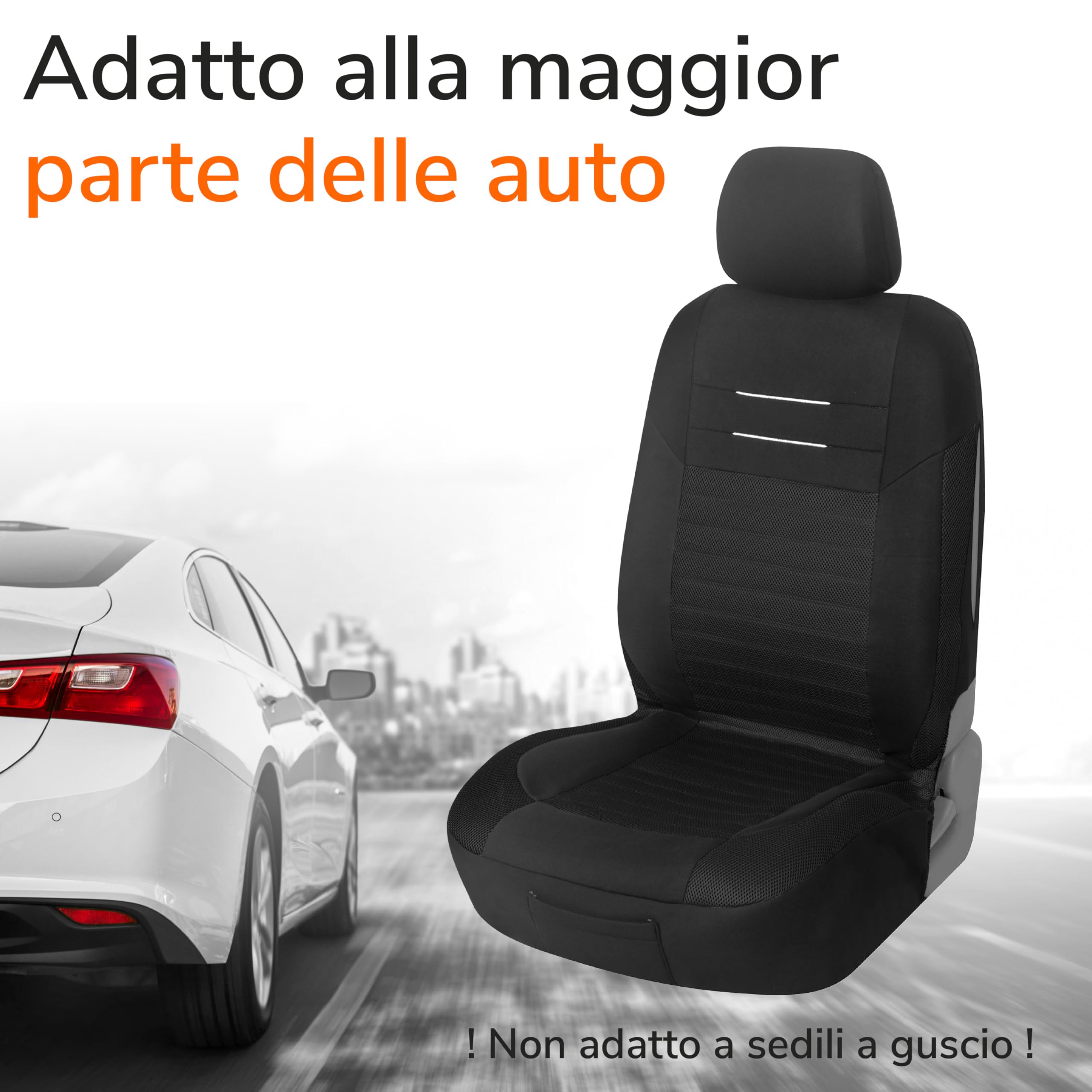 Upgrade4cars Coprisedili Auto Set Universale Versione 2026 | Coperture Anteriore e Posteriore | Accessori Interno Auto Decorazione