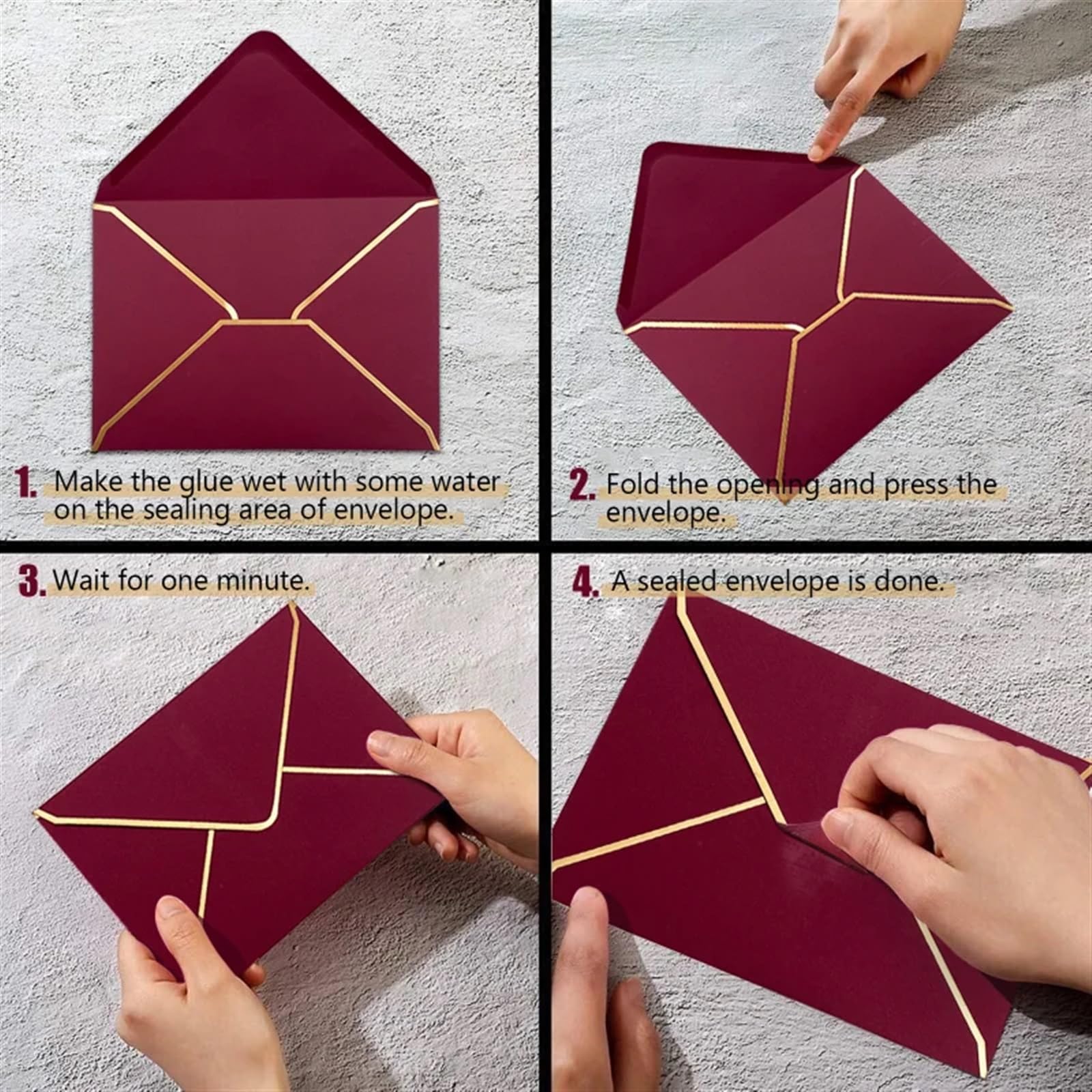 Zaproszenia ślubne, Personalised Wedding Invitation Envelopes 50 Pcs Multicolor A7(Black 50pcs)