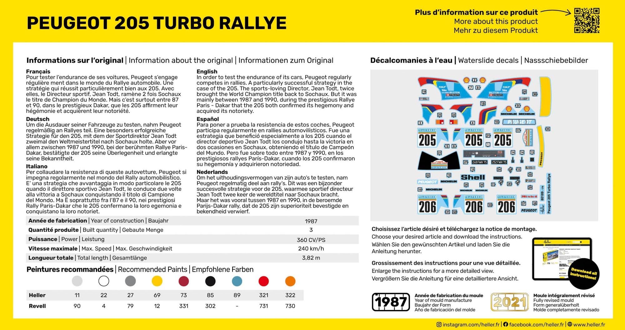 Heller 1:43 - Peugeot 205 Turbo Rally, Unpainted - Image 4