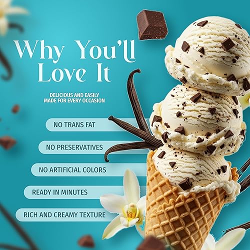 Miniatura 4 de Triple Scoop - Chips de chocolate de vainilla prémium (2) mezcla de helado para hacer helados. Simple, fácil, delicioso. De mezcla gourmet a máquina