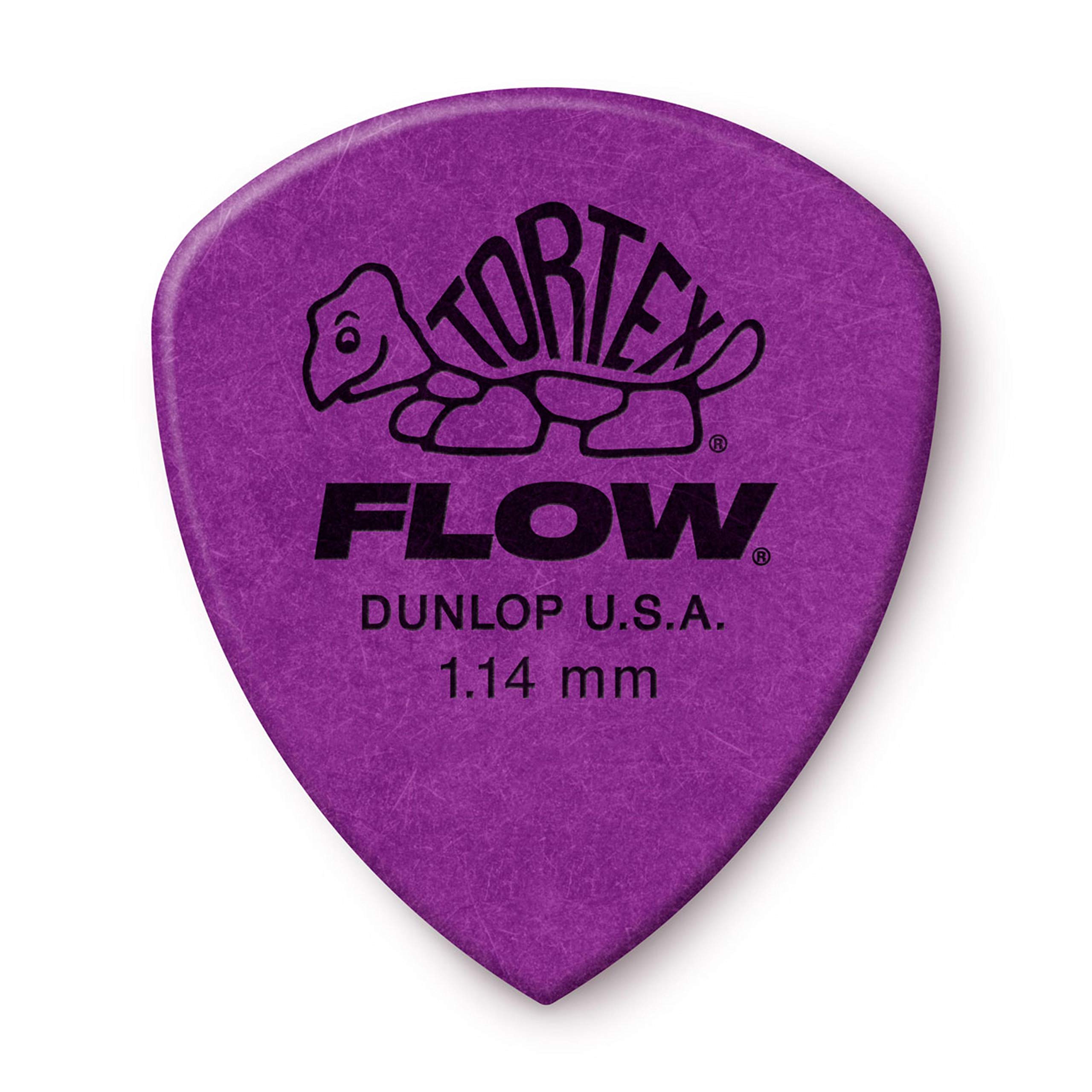 DUNLOP TORTEX® FLOW® PICKS – Standard 1.14 mm – Purple (Set of 12 pieces)