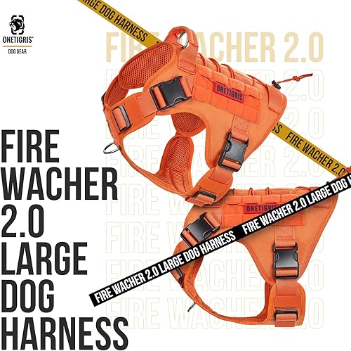 Miniatura 36 de Arnés táctico para perro con asa, arnés militar para perros grandes y medianos, chaleco para perro de servicio sin tirones con paneles de gancho