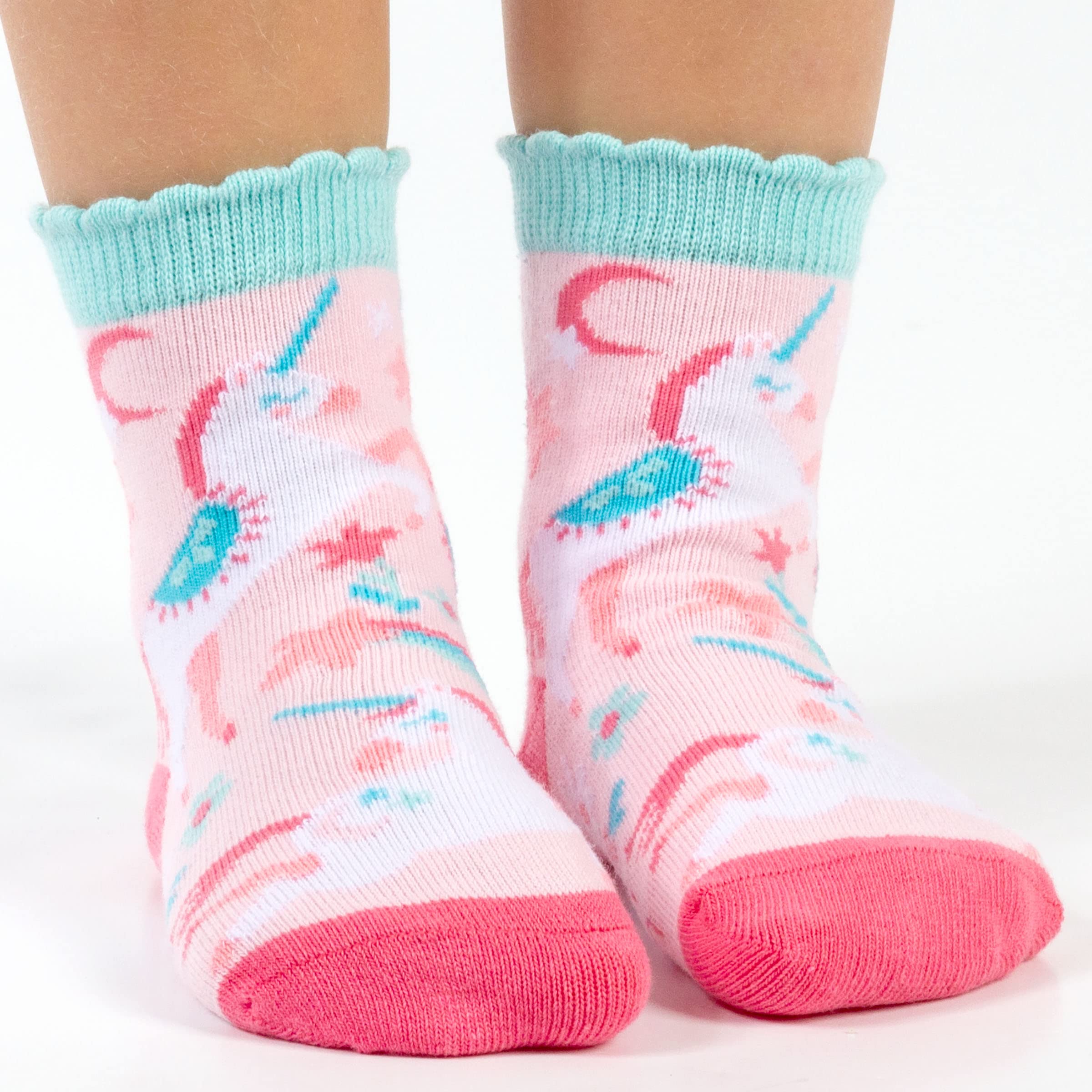 Stephen Joseph Baby Crew Socks, Pink Unicorn, Large