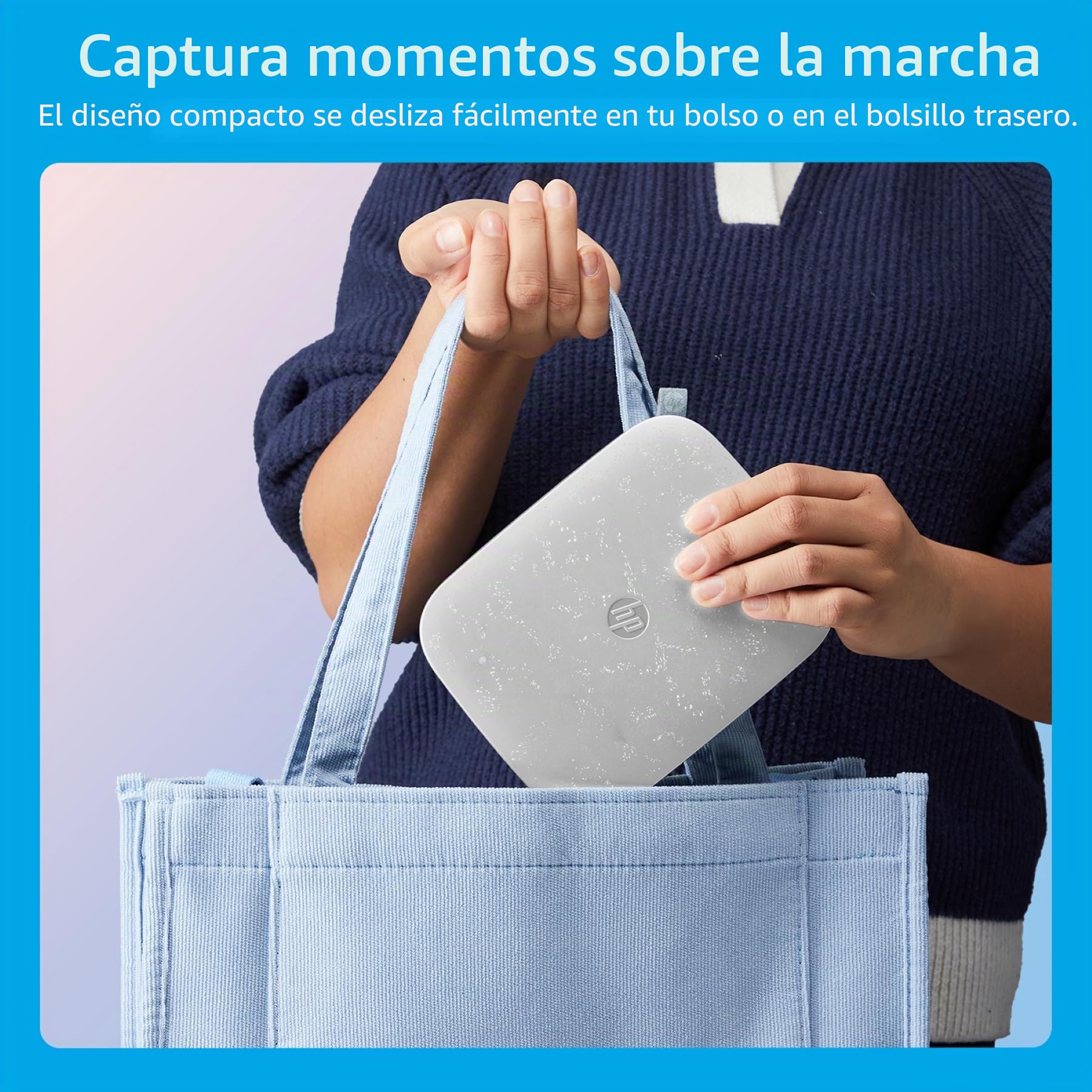 HP Sprocket 3x4 (8,9 x 10,8 cm) Impresora fotográfica portátil: Imprime Fotos al Instante y CREA álbumes de Recortes con Papel Zink Adhesivo. Ideal para el hogar o para Llevar a Todas Partes, Blanco.