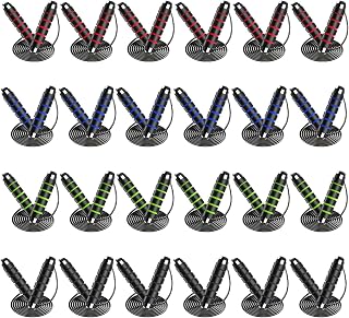 Xnluothsk 24 Pack Tangle-Free Adjustable Jump Ropes with Foam Handles - Speed Skipping for Fitness Workout, Weight Loss Men Women Kids