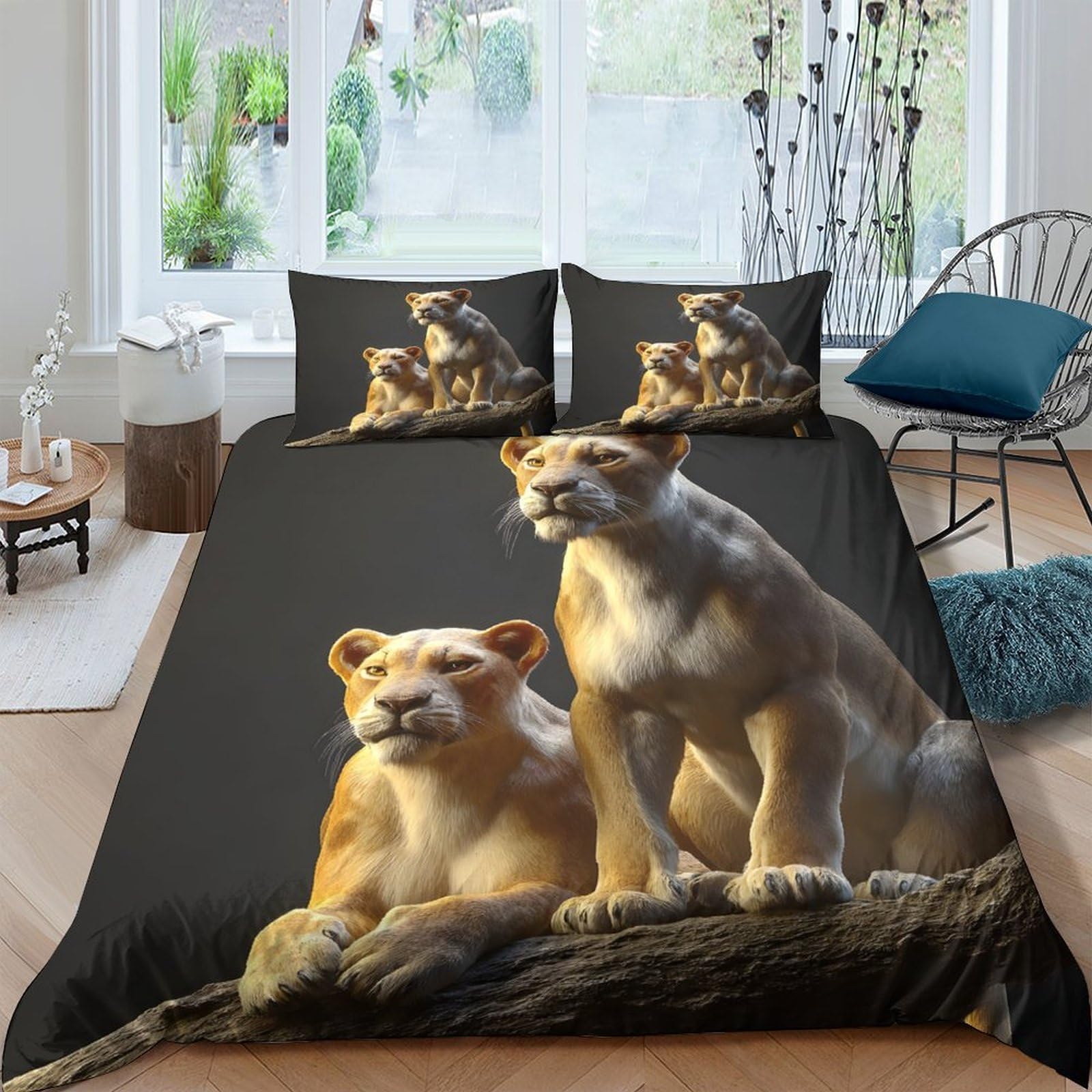 Ctjqhvkz Style-6 3D Printed Lion Wildlife Fitted Sheet Microfiber Soft Breathable Panther Bed Cover For Bedroom Dorm Mattress Protection Decor Single（135X200cm）