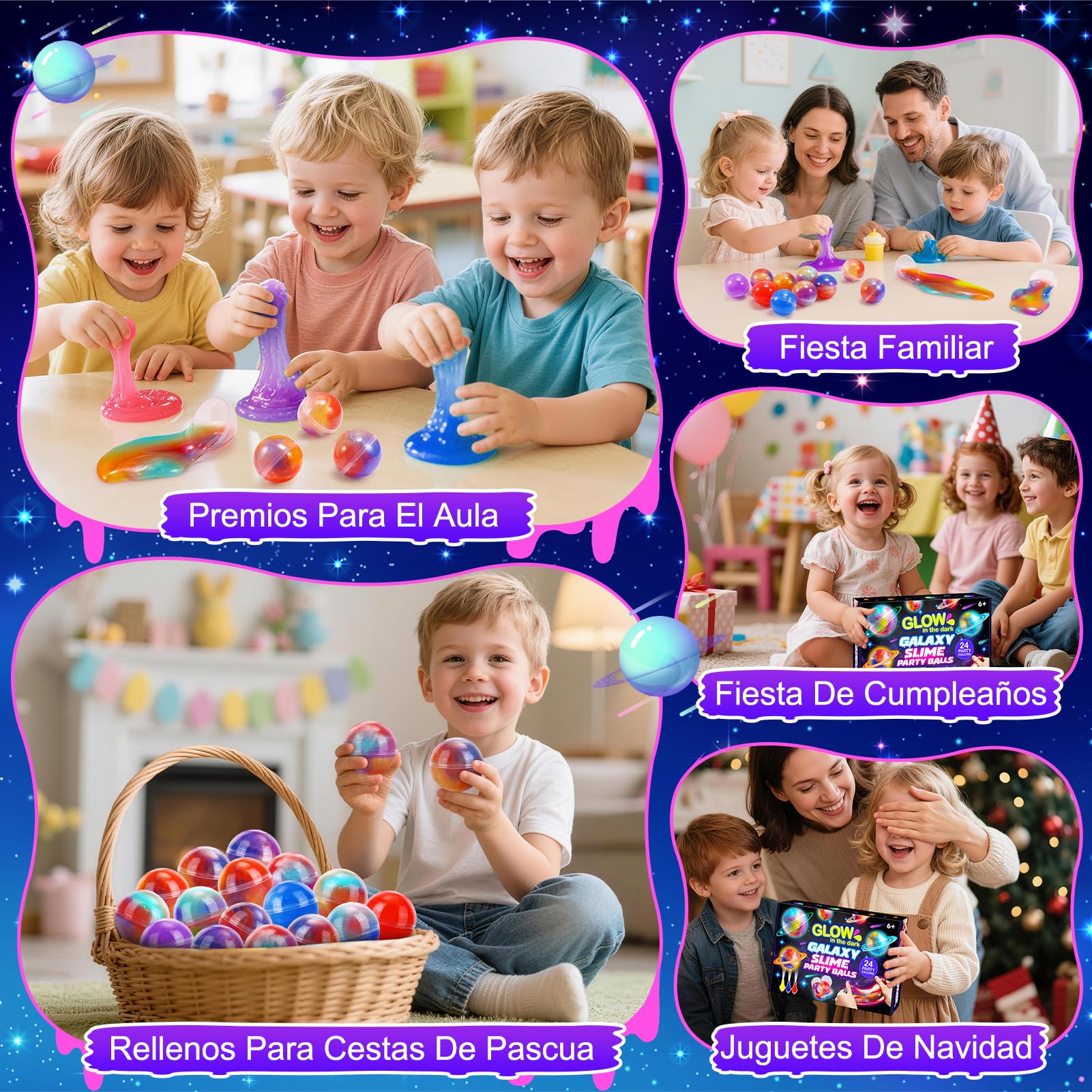 Hapikids Slime para Niñas, Regalo Niña 6 7 8 9 10 11 12 Años Galaxy Slime Ball Kit Juguetes Niños 6-12 Años Slime Fluffy Kit Regalos Cumpleaños Niños Colegio Relleno Piñatas de Cumpleaños Infantil