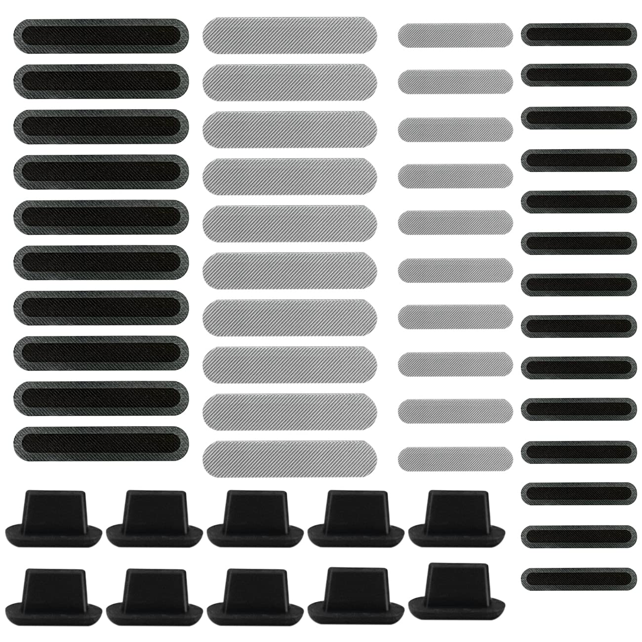 44 Pack Speaker Dustproof Stickers Protector with 10 Pcs Silicone Anti Dust Plugs Caps, Mesh Speaker Anti Dust Adhesive Cover Compatible with iPhone