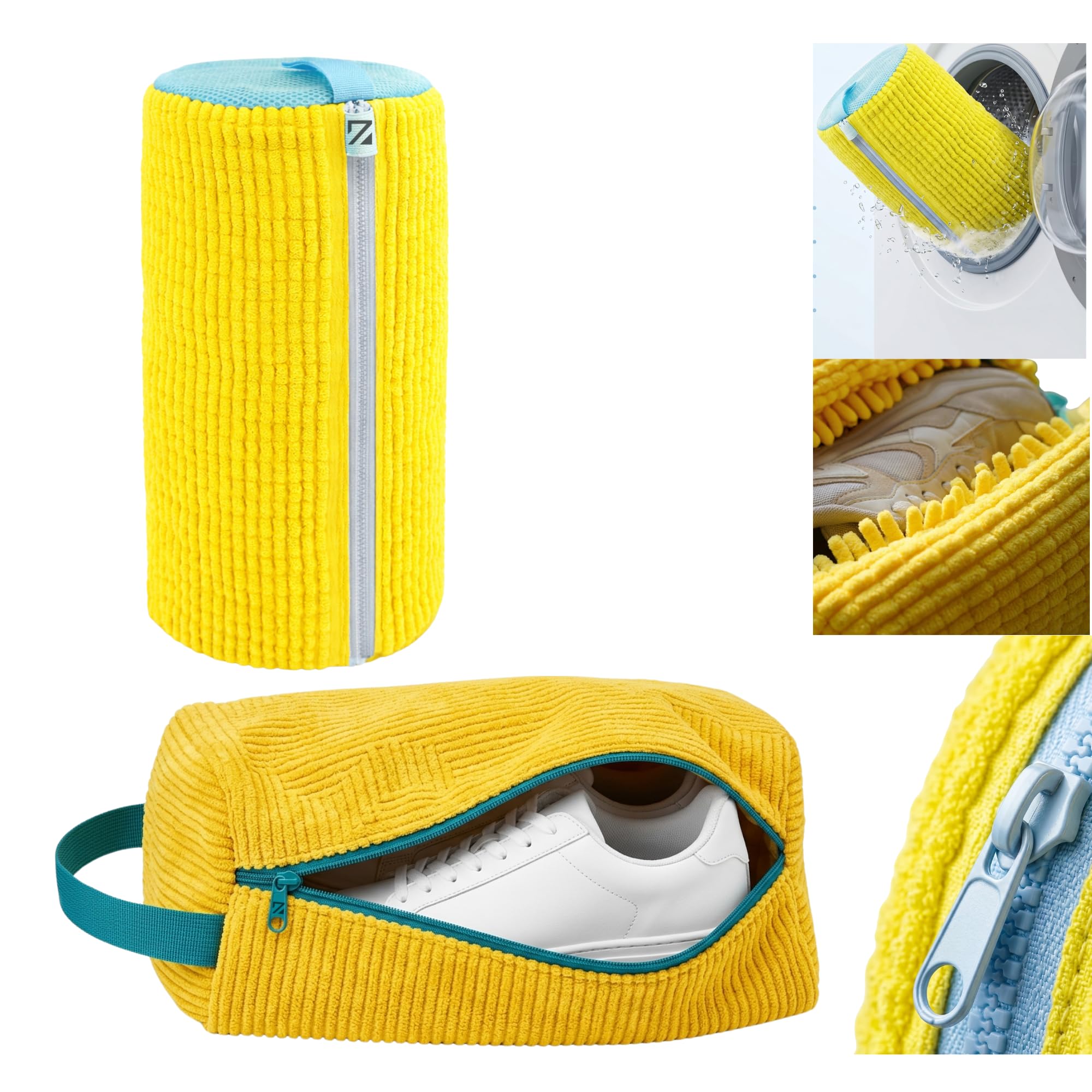 Reusable Shoe Laundry Bag for Washer Dryer 360 Degree Cleaning Mesh Shoe Wash Bag with Strong Zipper for Sneakers Running Shoes-image-8