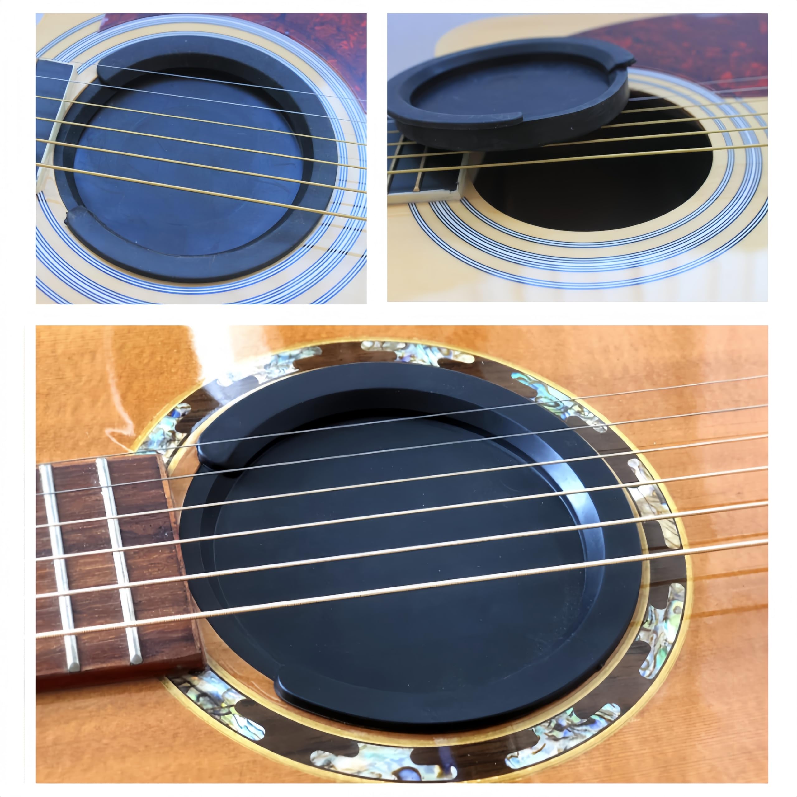 Guitar Sound Hole Cover, CAASFOOY Soft Rubber Sound Cover, Acoustic Guitar Cover, Eliminator, Sound Hole, Cover for Guitar Soundhole - Image 4