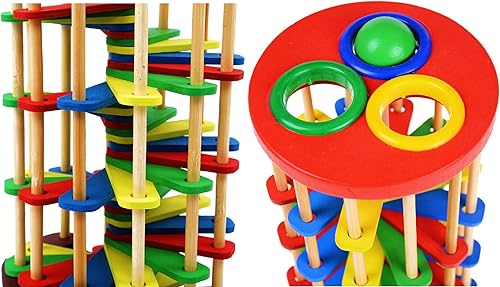 Miniatura 4 de Deluxe Knock, Pound and Roll - Torre de juguete de madera con martillo - Juguetes educativos para niños pequeños, torre de madera para golpear