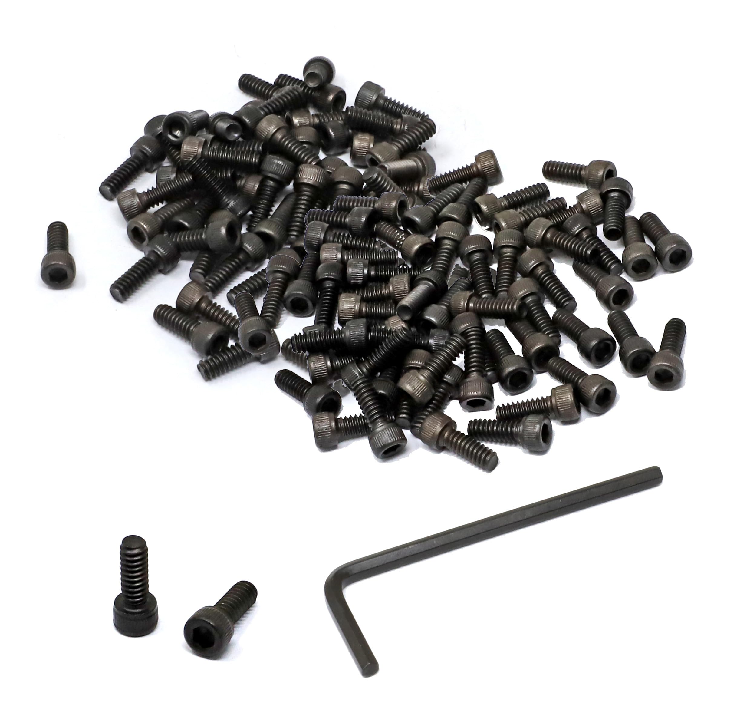iexcell 100 Pcs ASME18.3 SAE #6-32 x 3/8" Alloy Steel 12.9 Grade Socket Head Cap Screws Bolts Bolts Assortment, Black Oxide Finish