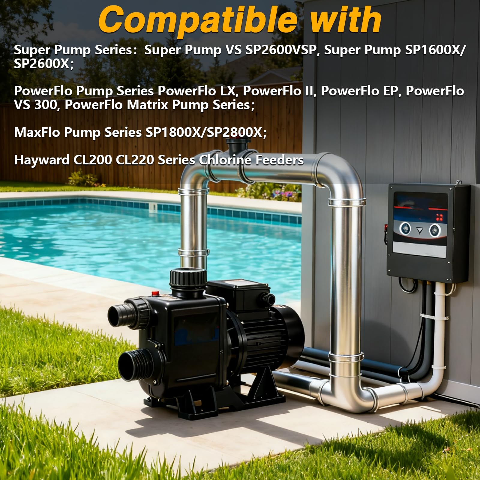 Paquete de 4 tapones de tubería de piscina con juntas, tapón de drenaje de bomba limpiador de piscina compatible con bombas de limpieza de piscinas Hayward y Power-Flo LX Pump Series CL200