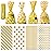 Aneco 100 Pack Gold Cellophane Bags 10.6 x 5.1 Inch Plastic Candy Bags Gift Bag Goodie Bag with Twist Ties for Valentine, Birthday, Gift Cookie Snack Packing Party Favor Supplies