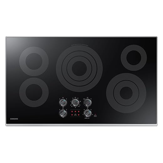 SAMSUNG 36" Built In Smart Electric Cooktop with 5 Elements, Stainless Steel, NZ36K6430RS/AA