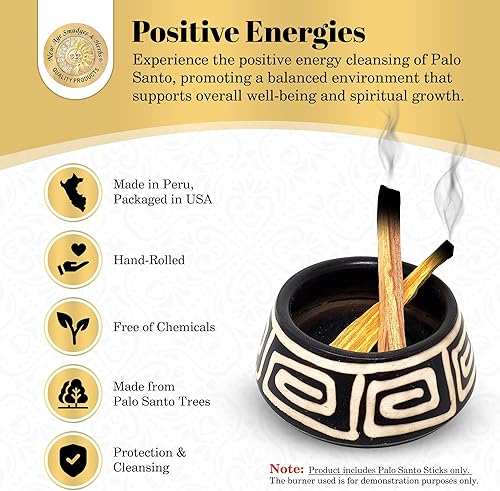 Miniatura 3 de Sacred Palo Santo - Varillas de incienso de madera – New Age Smudges & Herbs | Arnés de madera sagrada para limpieza, meditación y energía | De