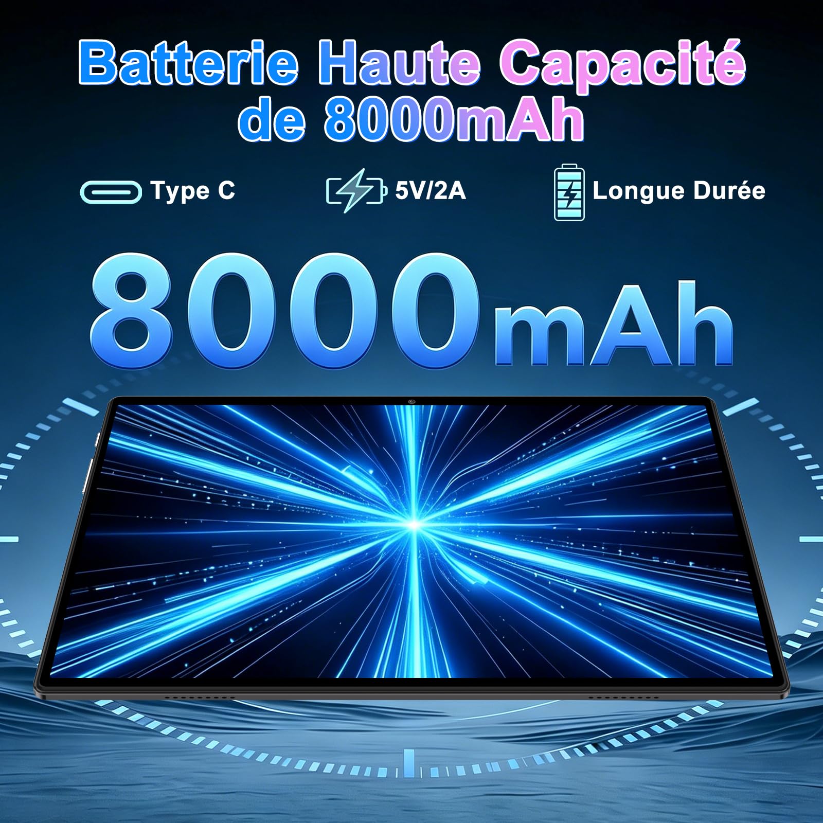 ZIOVO Android 15 Tablette 10 Pouces,30Go RAM+128Go ROM (TF 1To) Tablet,5G WiFi Tablettes,Octa-Core 2.0 GHz/Gemini AI/Widevine L1/8000mAh/BT 5.0/GPS/Face ID/2 en 1 Tablette avec Clavier et Souris-Noir