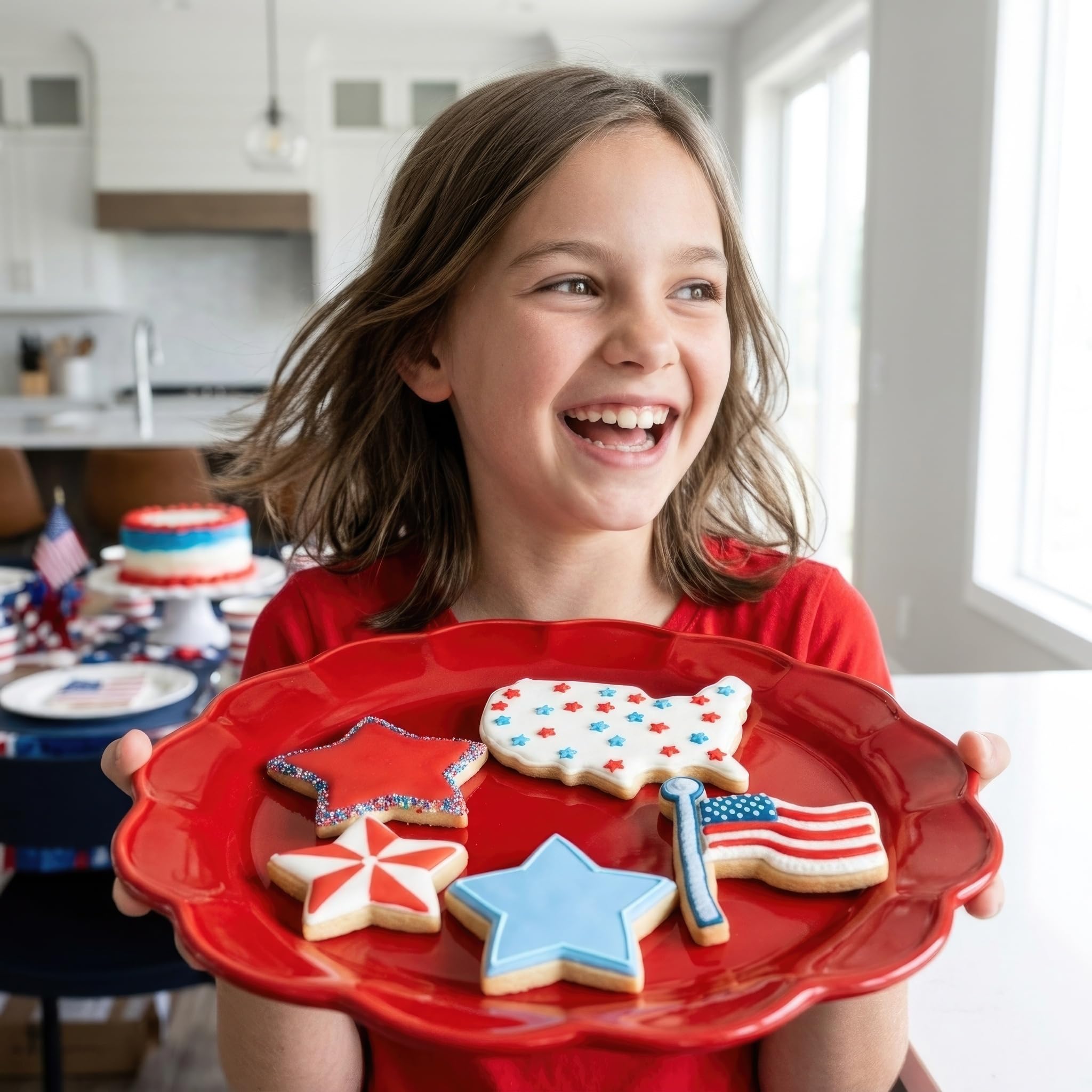 4th of July Memorial Day Patriotic Cookie Cutters 5-Pc. Made in USA by Ann Clark, Stars, Flag, America Map