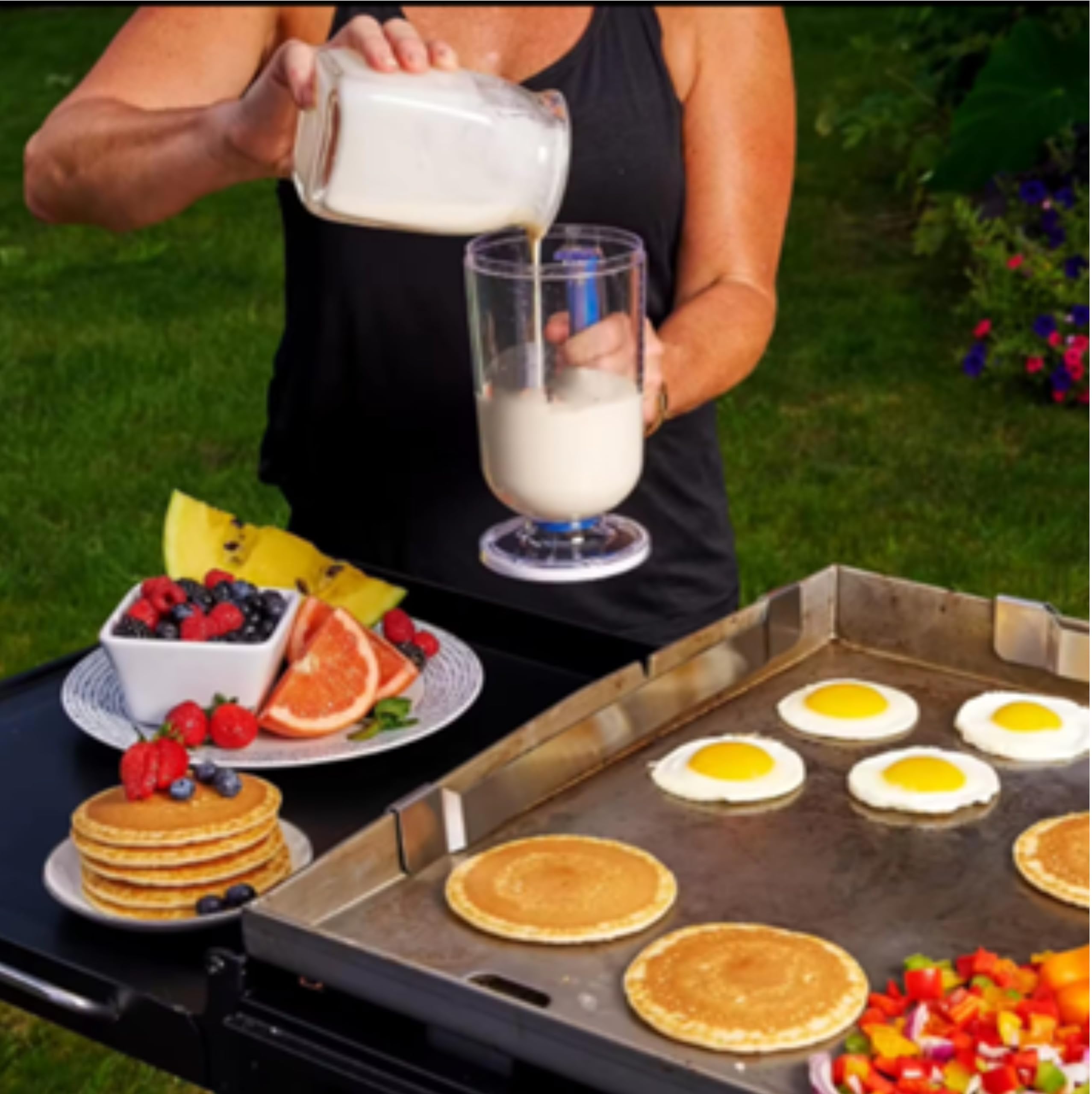 Dispensador de Masa para Tortitas - 900 ml - Dispensador de Masa - Crepes - Reposteria Utensilios - Crepera - Utensilios de reposteria y pastelería – Acero INOX. (dispensador plastico)