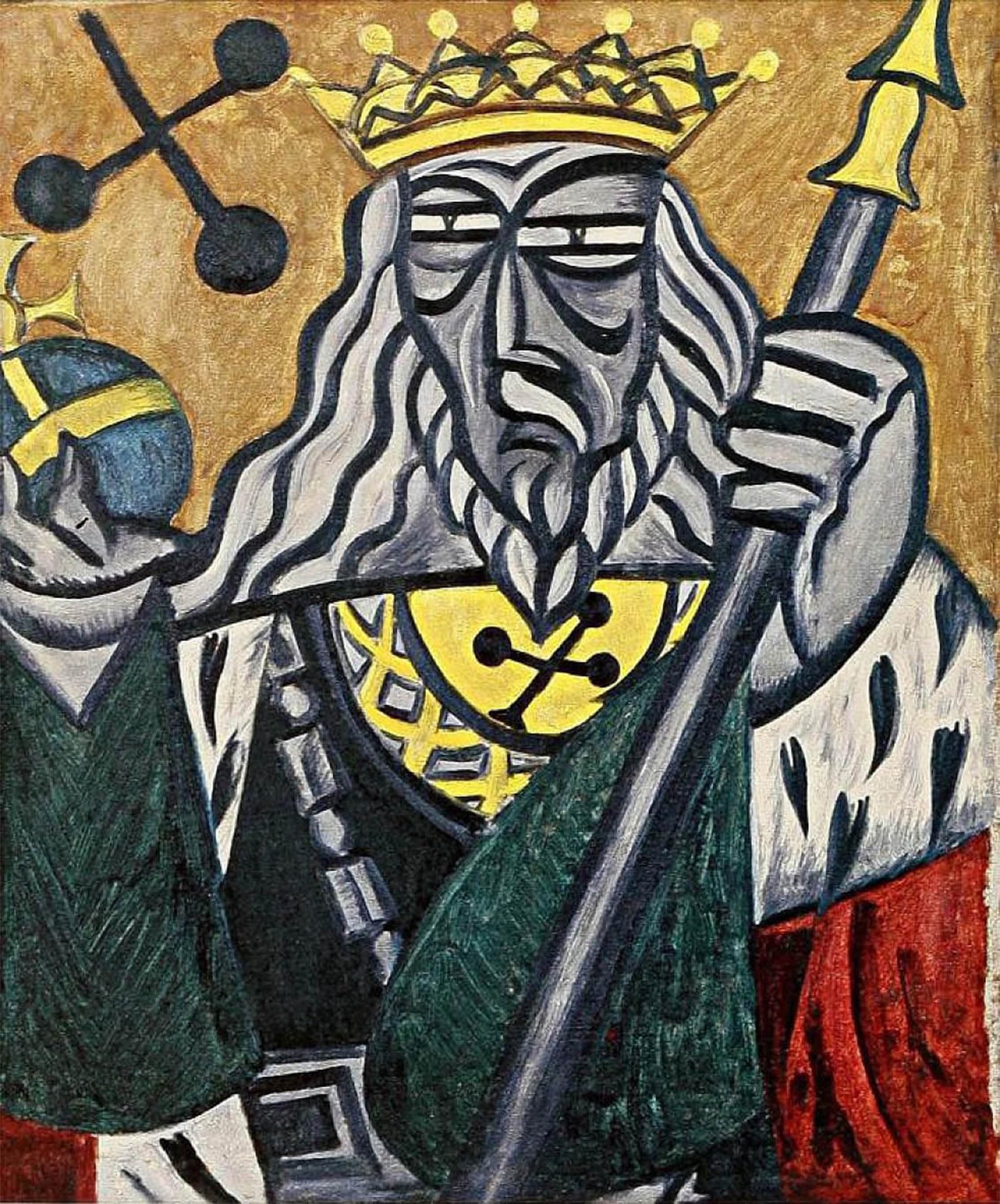 POSTERIIk Vintage Print Pop Art Landscape Artwork King of Clubs by Olga Rozanova Art Prints for Office Home Decor 60x90cm