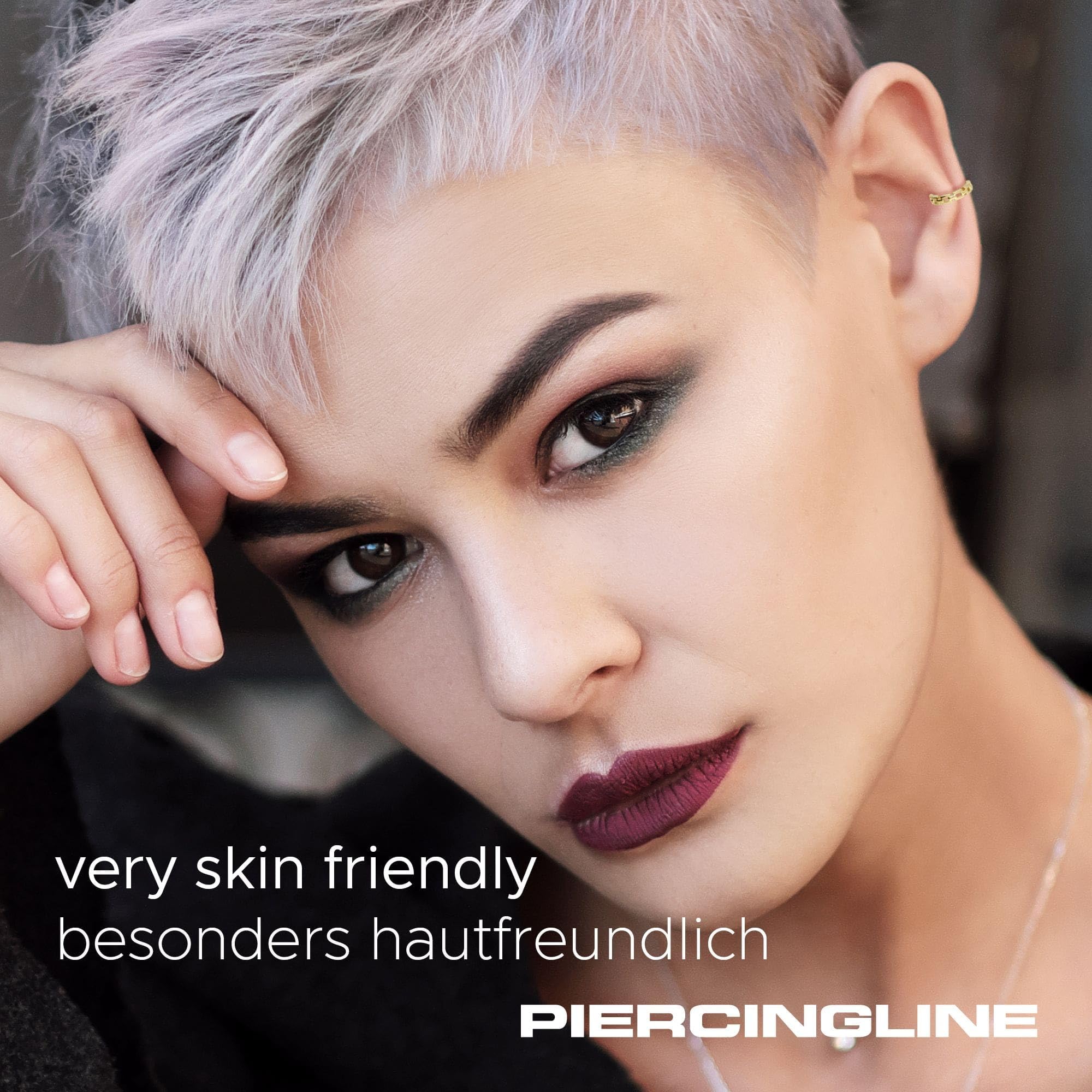 PIERCINGLINE Piercing Ring 14K Gold Segmentring Clicker KETTEN-DESIGN 585er Gold - Goldfarben