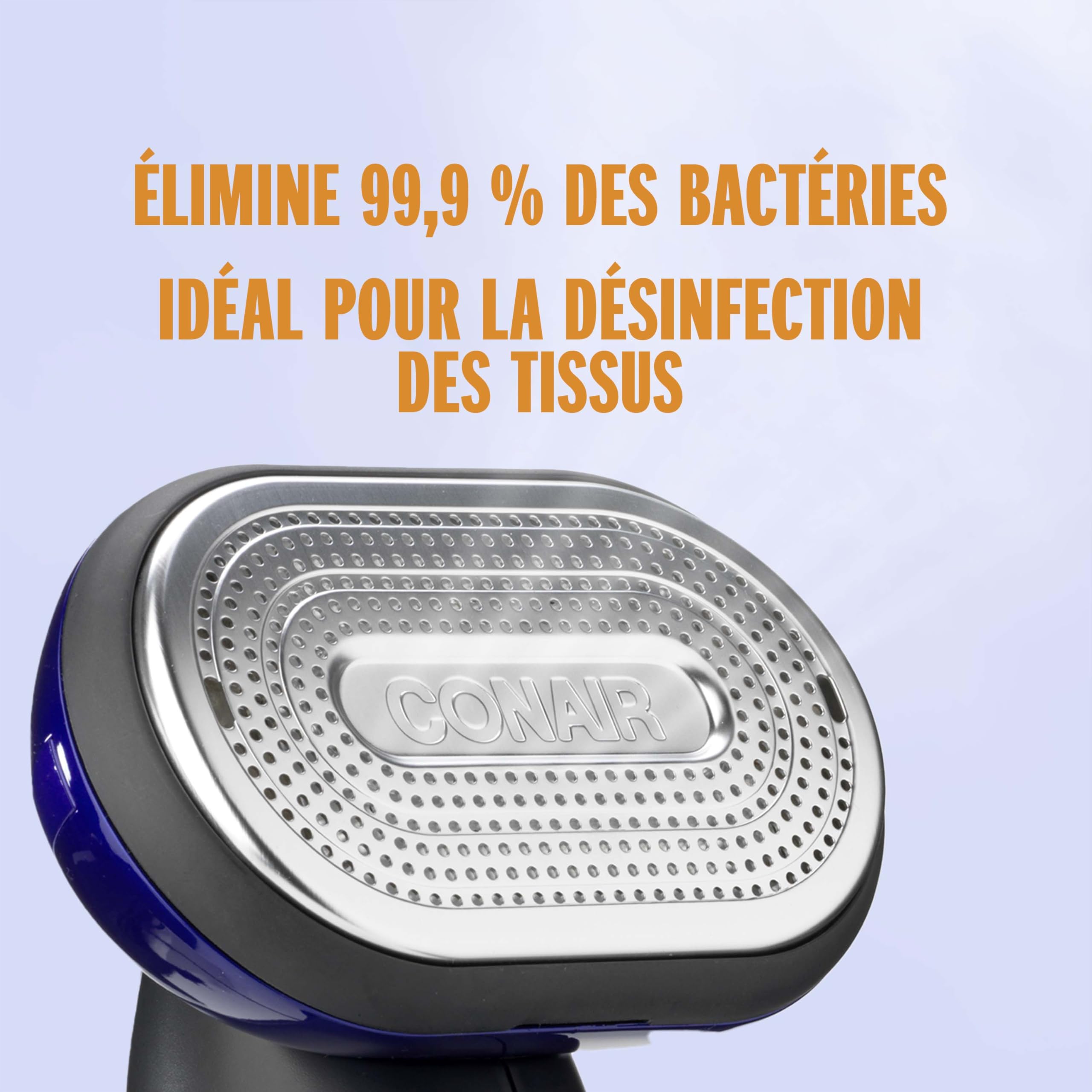 Conair-GS108E-Défroisseur & fer à repasser à vapeur portable-Steam & Iron Turbo 2en1-1840W-Prêt en 10 secondes-4 réglages de vapeur avec fonction Turbo pour tous types de textile-4 accessoires inclus