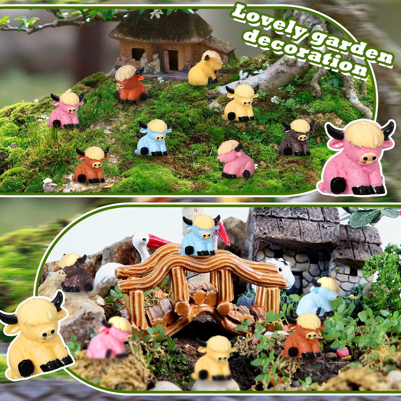 Snapklik.com : Beeveer 75 Pcs Mini Highland Cow Figurines Bulk Cute ...
