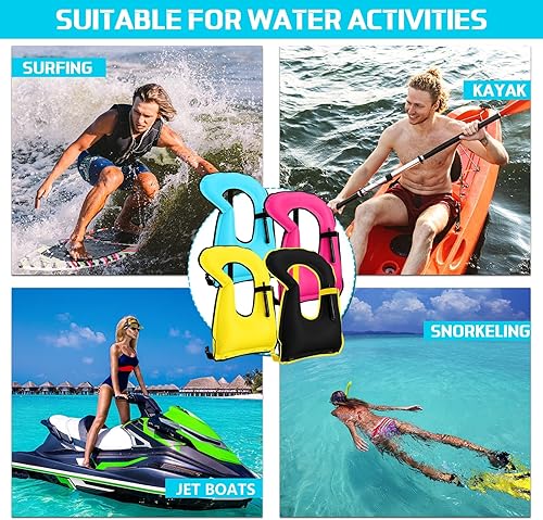 Miniatura 7 de Chaleco de esnórquel inflable para adultos, chaleco de natación portátil, chaquetas de kayak ajustables, chalecos de seguridad para esnórquel,
