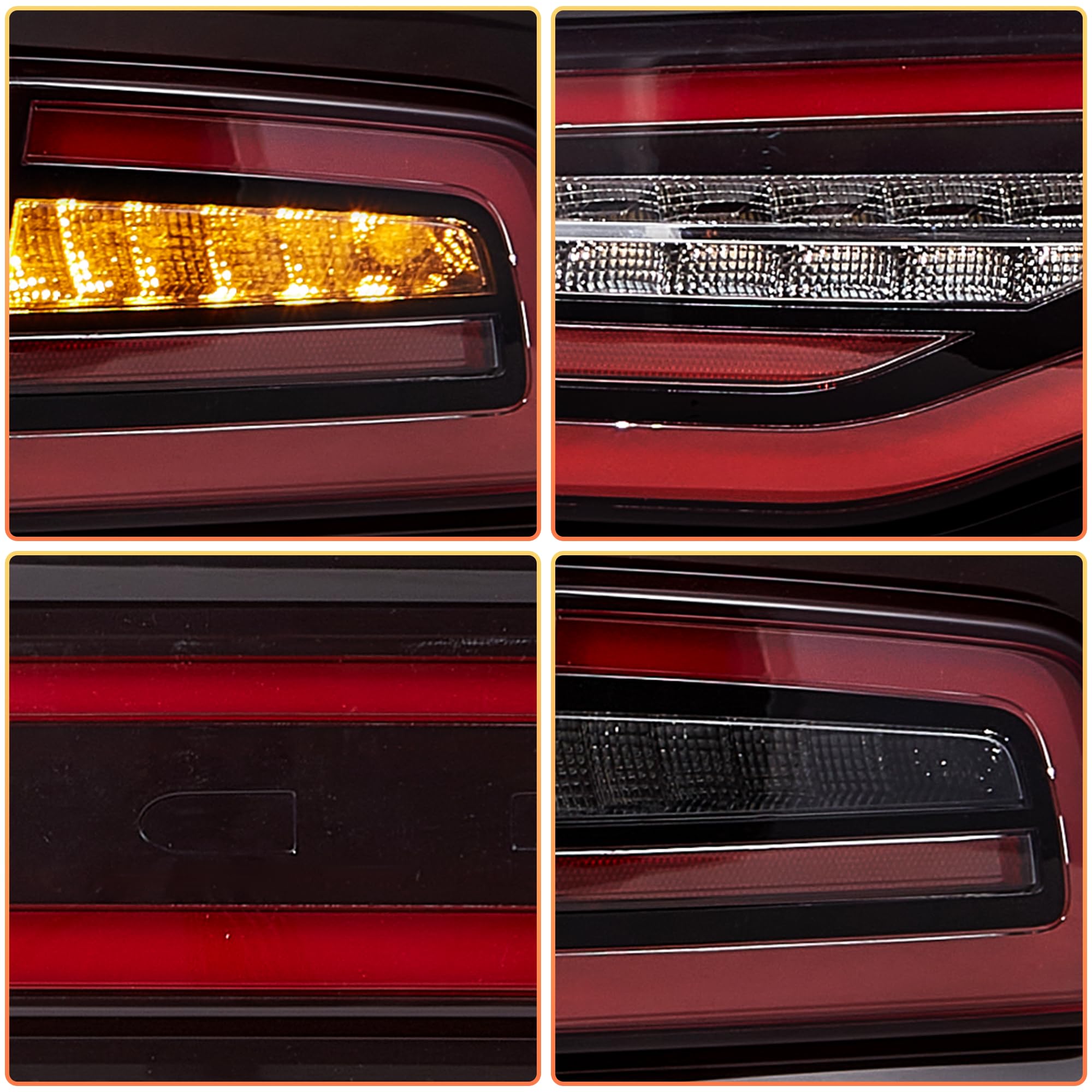 VLAND Pilotos traseros LED para Charger 2011-2014, Con luces diurnas dinámicas e intermitentes