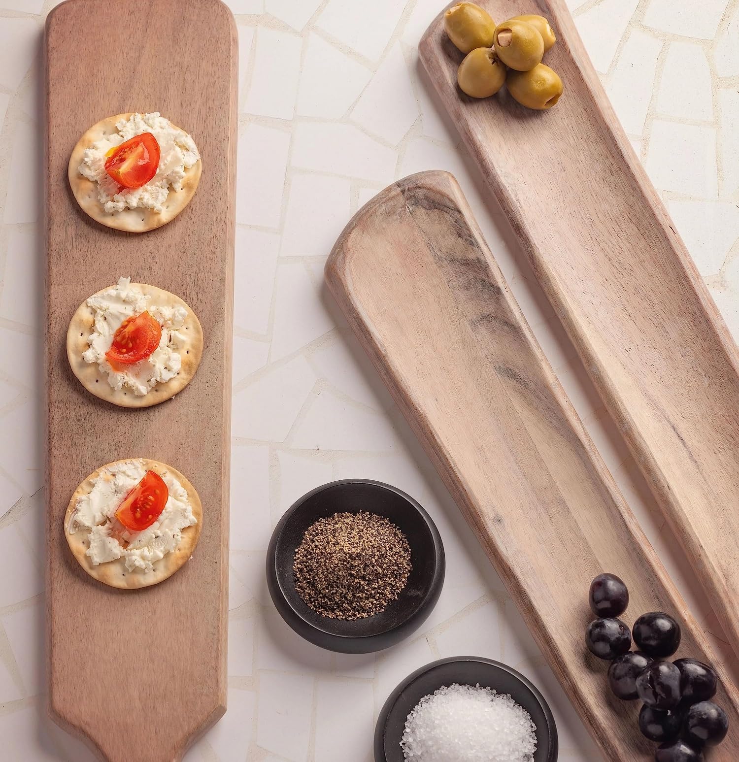 Flat Appetizer Tray Blonde S/2