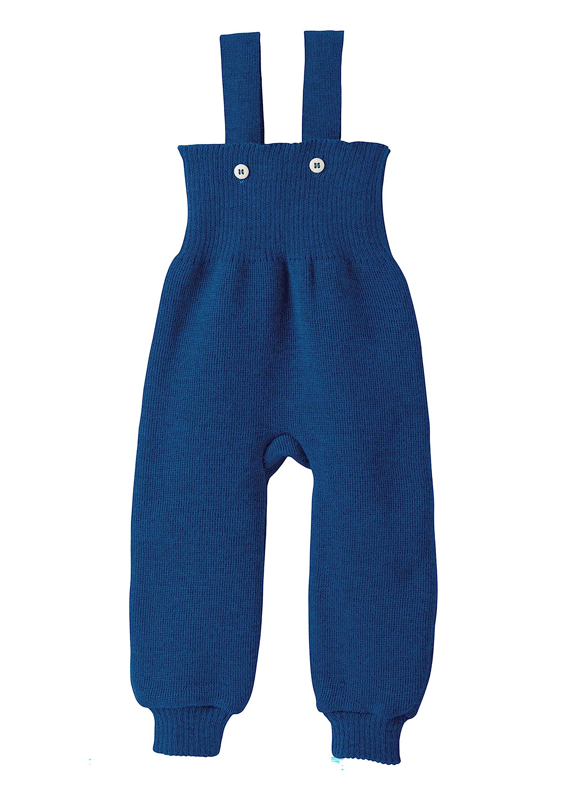 Disana Navy 100% Merino Wool Knitted Baby Overall Trousers Pants Warm Braces Overpants (, 86-92)