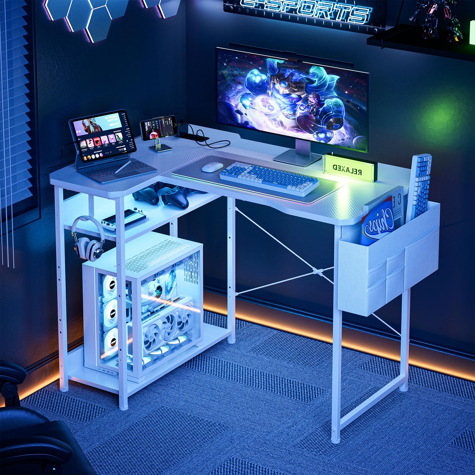 Amazon.com: Acrolix L Shaped Gaming Desk 40 Inch - Computer Corner