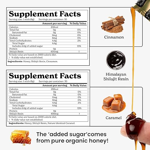Miniatura 2 de Better Alt Paquete de 2 palitos de shilajit del Himalaya puro (clásico + sabor a caramelo)  Shilajit fácil de consumir  Impulso de energía y apoyo