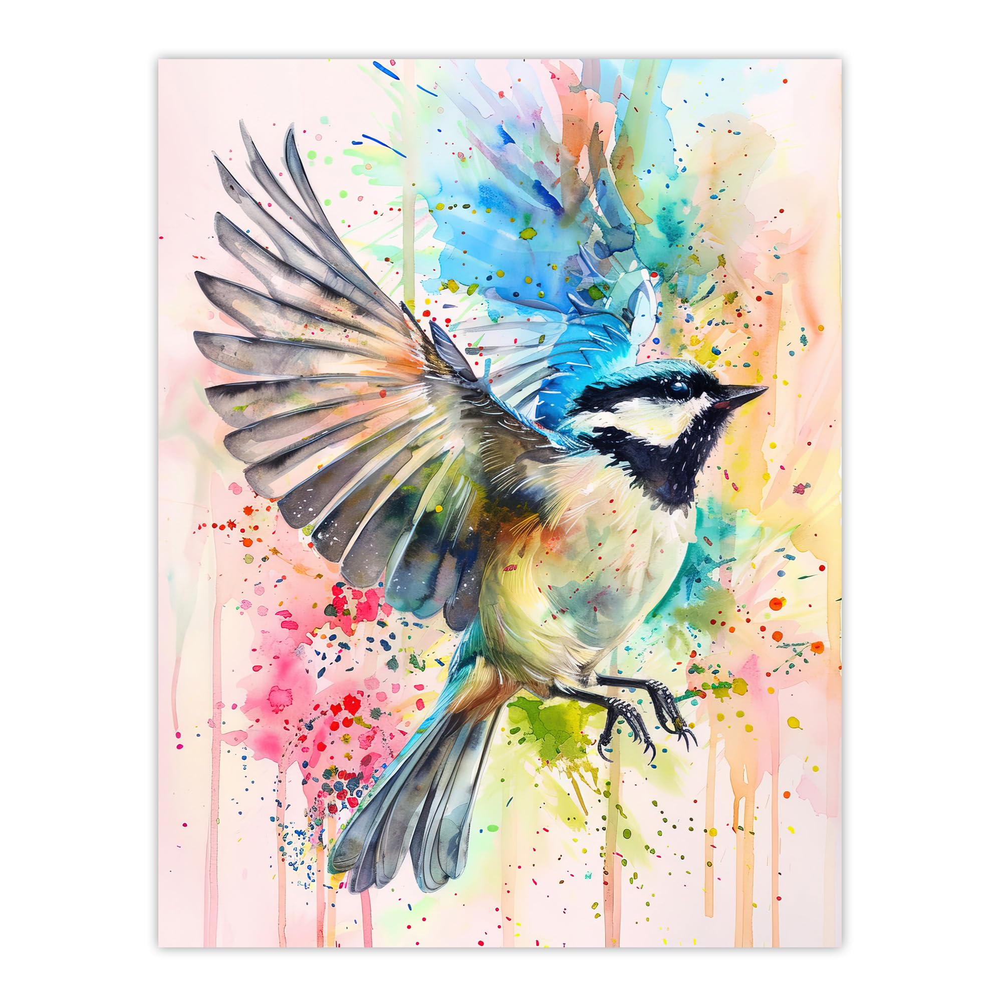 Artery8 Bird in Flight Colourful Watercolour Painting Living Room Large Wall Art Poster Print Thick Paper 18X24 Inch
