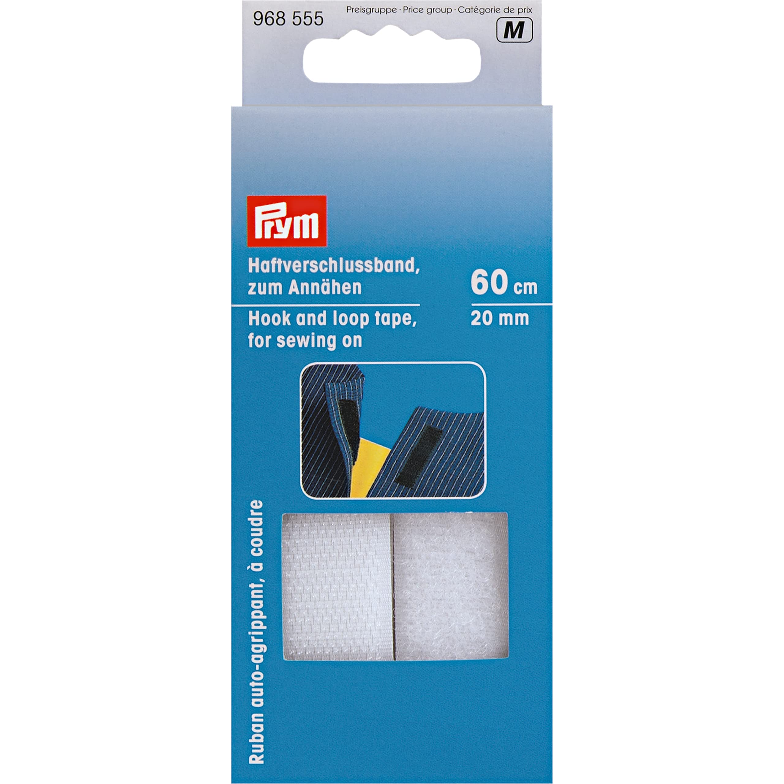 Prym - White Sew-On (20mm) Hook and Loop Tape - 1 Unit