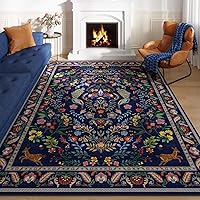 Vista 35 de Rugcomf Alfombra de pasillo lavable para cocina 2'6''x8' Alfombra de pasillo para entrada interior floral antideslizante alfombra suave para Azul