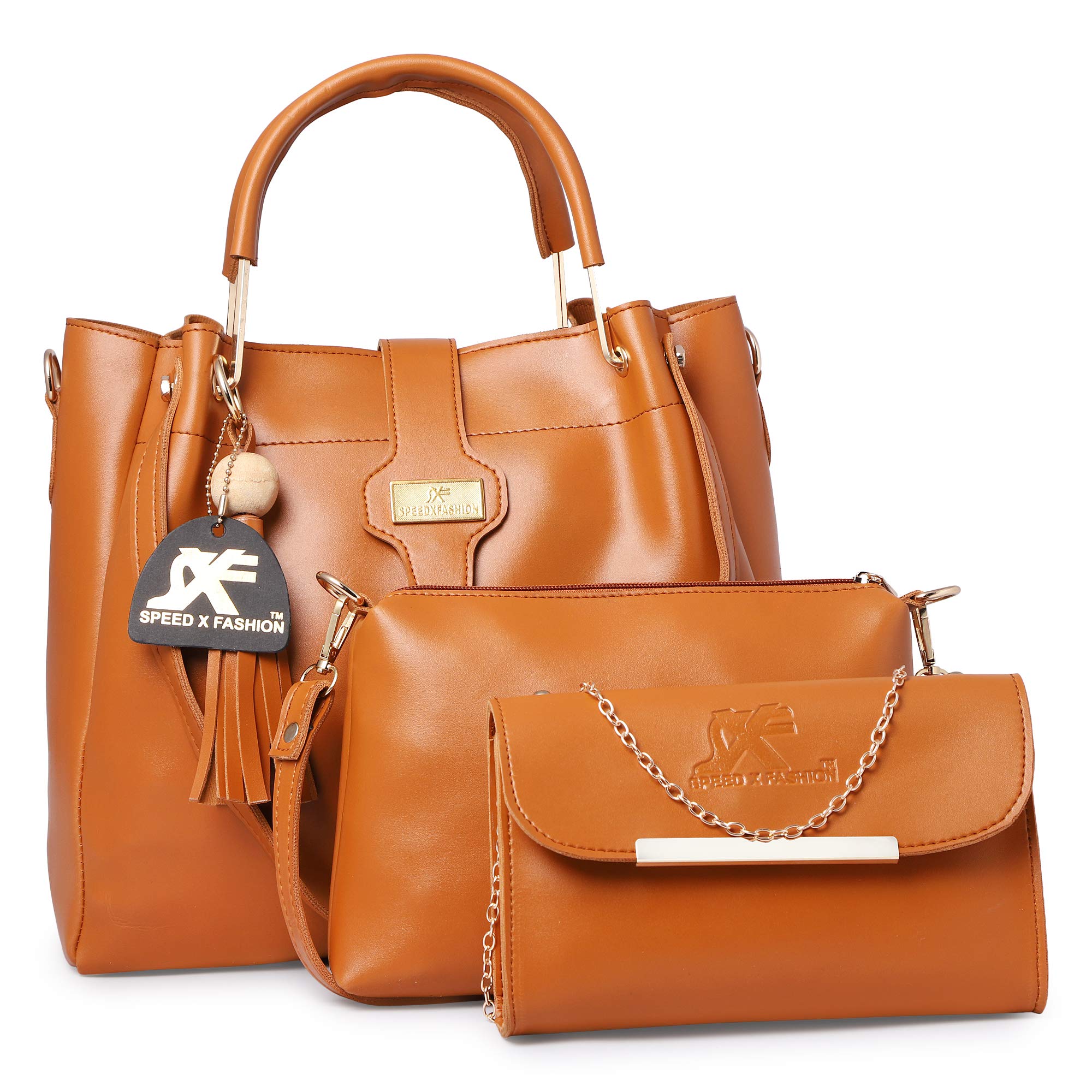 Speed X Fashion TAN HAND BAG (COMBO)