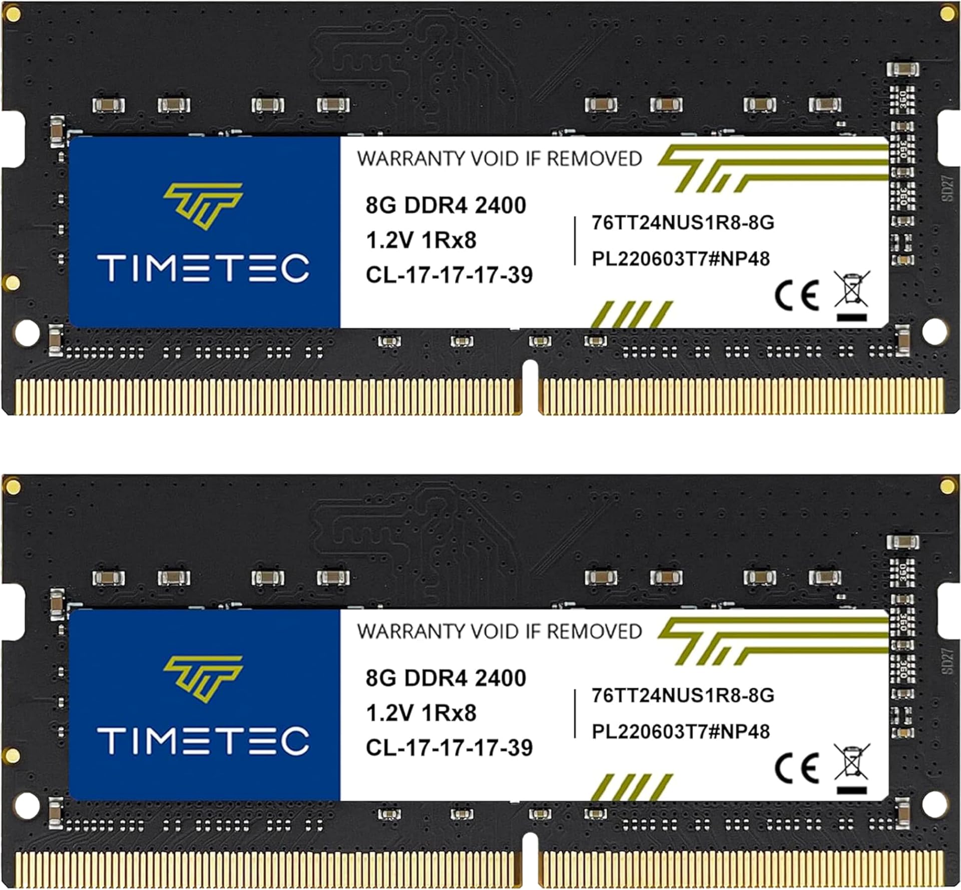 Timetec 16GB KIT(2x8GB) DDR4 2400MHz PC4-19200 Non-ECC Unbuffered 1.2V CL17 1Rx8 Single Rank 260 Pin SODIMM Laptop Notebook PC Computer Memory RAM Module Upgrade (16GB KIT(2x8GB))