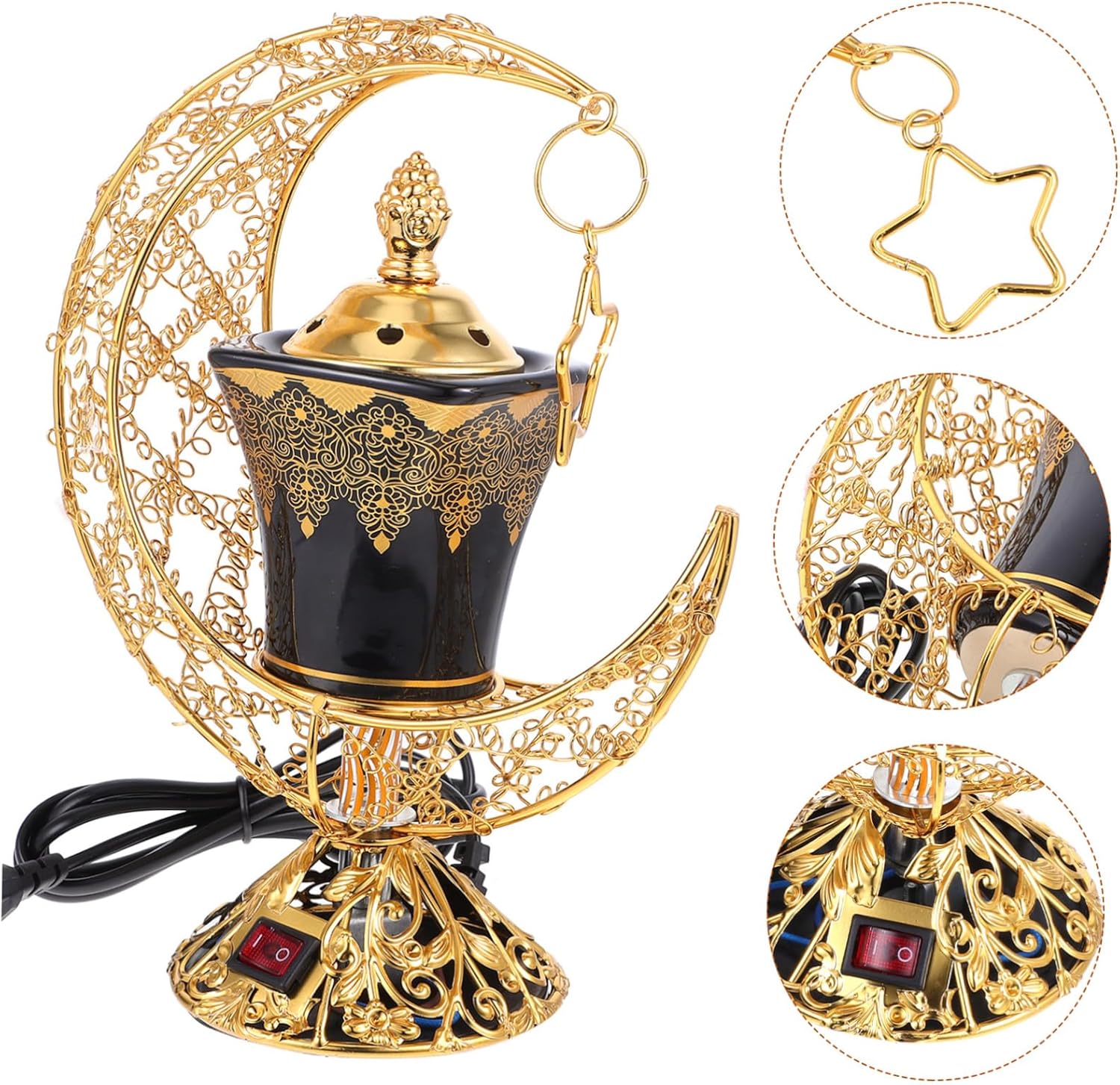 Style Decorative Electric Censer Antique Ceramic Incense Stove for Meditation Aromatherapy Compact Lightweight for Home Bedroom Yoga Plug