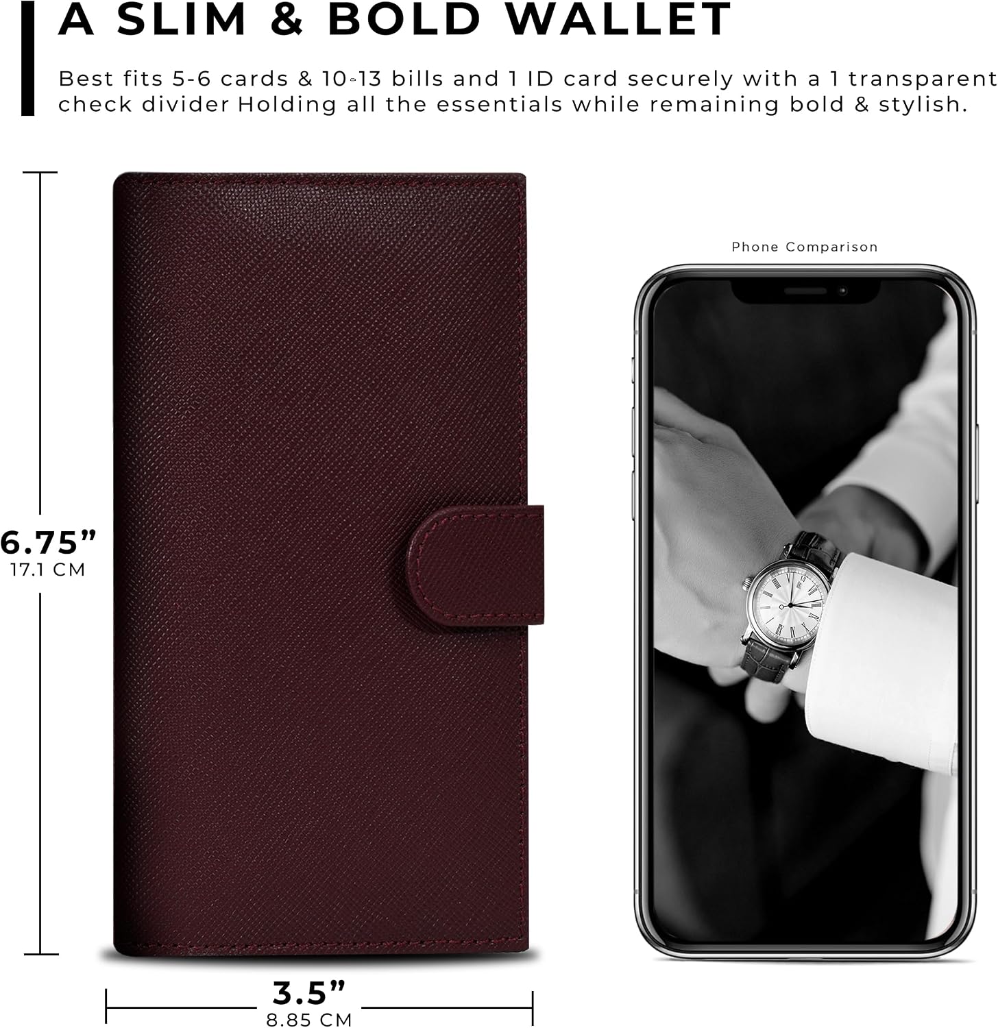 Leather Checkbook Cover for Men and Women - RFID Blocking Personal Idea image 4
