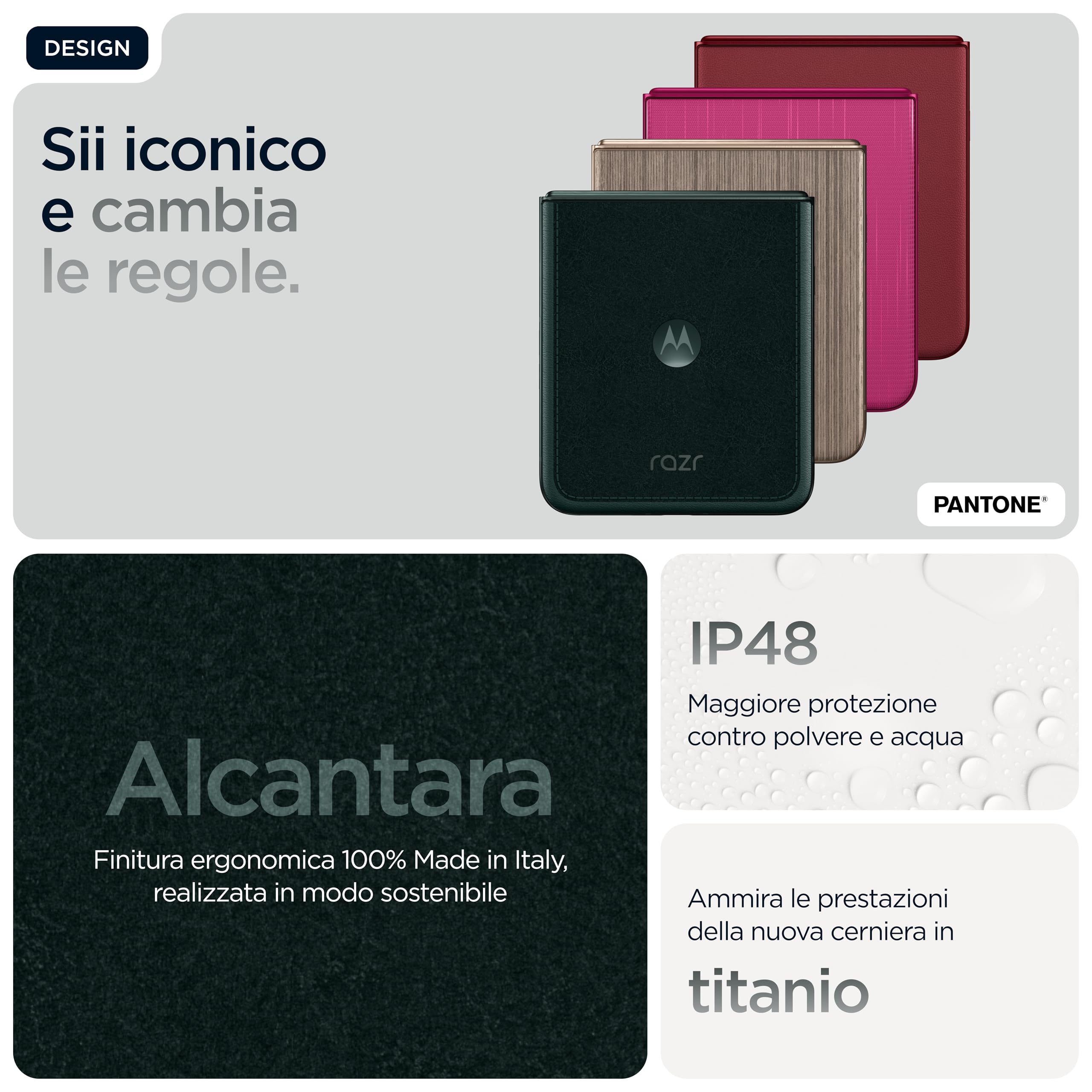 Motorola Razr 60 Ultra con Moto AI (16/512GB, 50+50MP, selfie 50MP, display esterno 4.0" interno 7" pOLED 165Hz, Qualcomm Snapdragon 8 Elite, 4700mAh, 5G, Dual SIM, Android 15) PANTONE Scarab