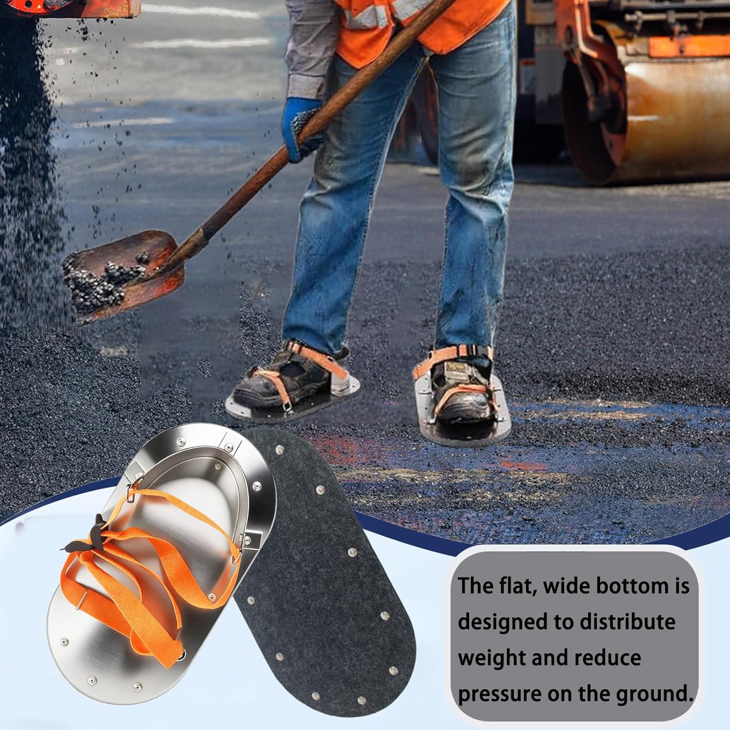 Asphalt Shoes - Asphalt Tamp Shoes,Felt Soles,Adjustable Nylon Straps for Walking On Asphalt(Felt)