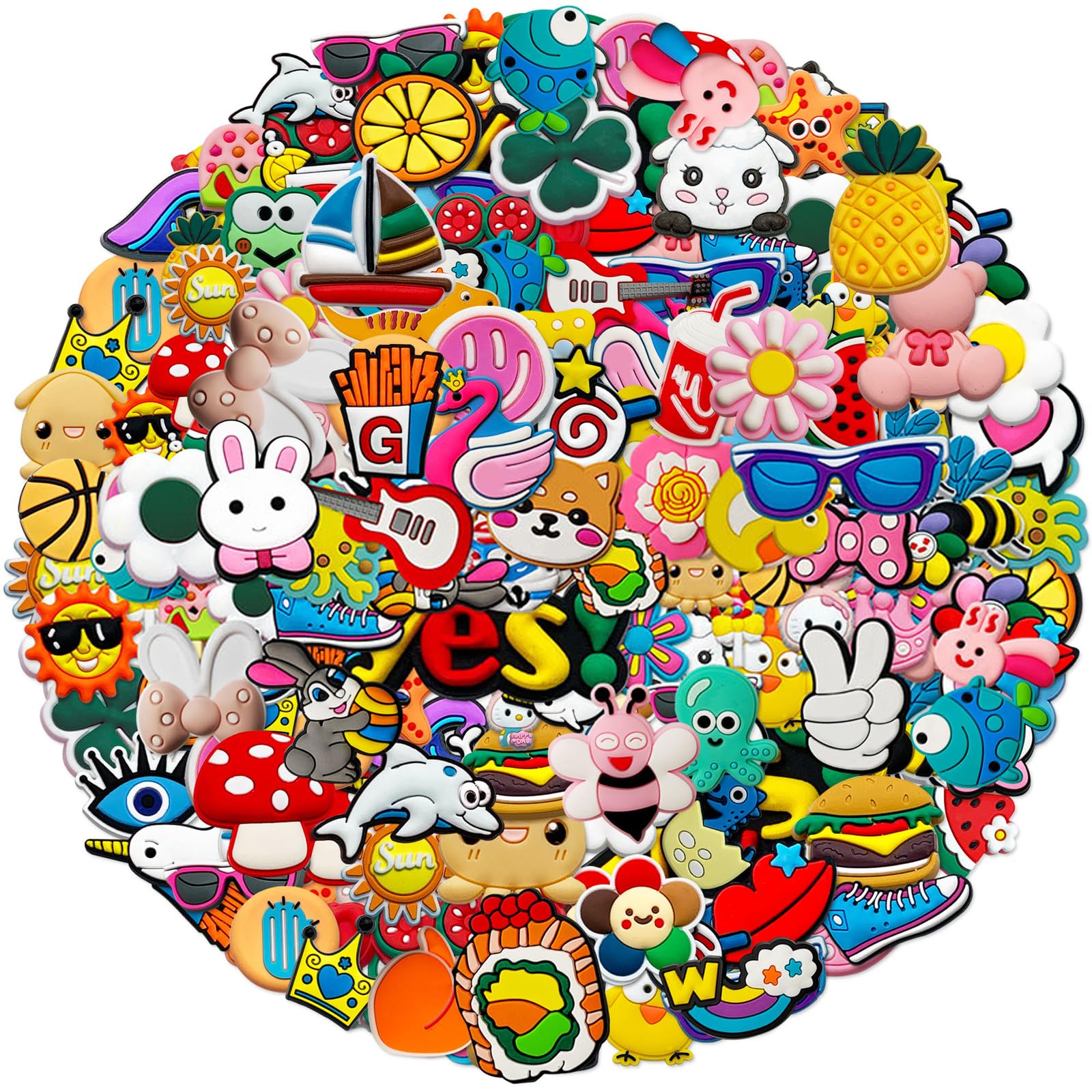 JSTHHTT 100 Piezas Adornos para Zapatos, Shoe Charms, Pins Decorativos de Dibujos Animados, Adornos de Zapatos Unisex, Decoración de zapatos para Adultos, Niños y Niñas