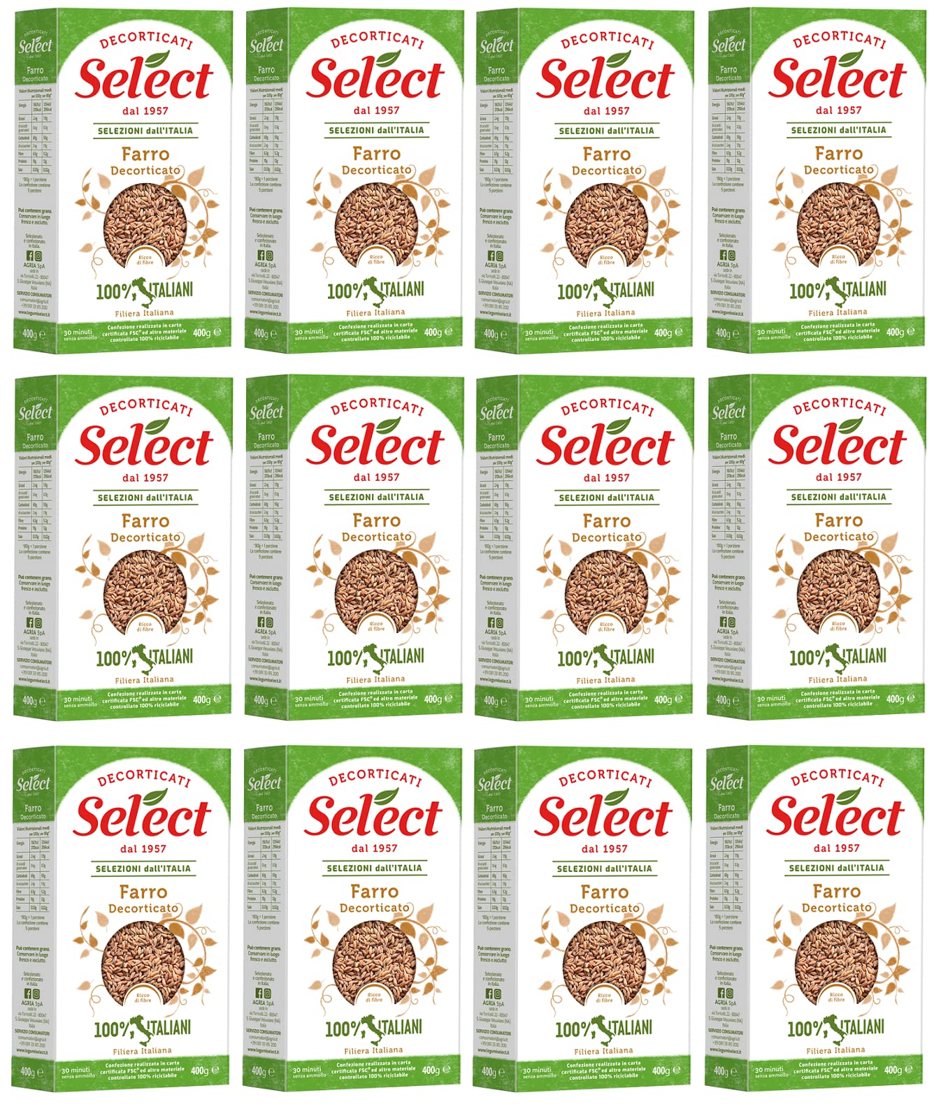 Select Farro Decorticato Geschälter Dinkel 400g Italienische Hülsenfrüchte