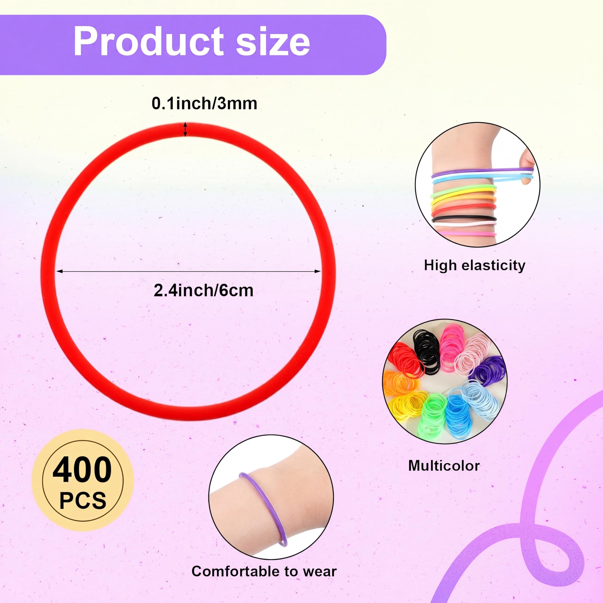 Amazon.com: Hotop 300 Pcs 80s Multicolor Silicone Jelly  display picture 2
